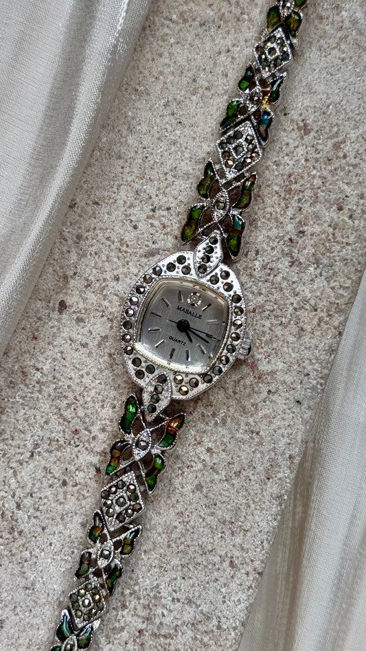 Masalle vintage watch - marcasite and opal