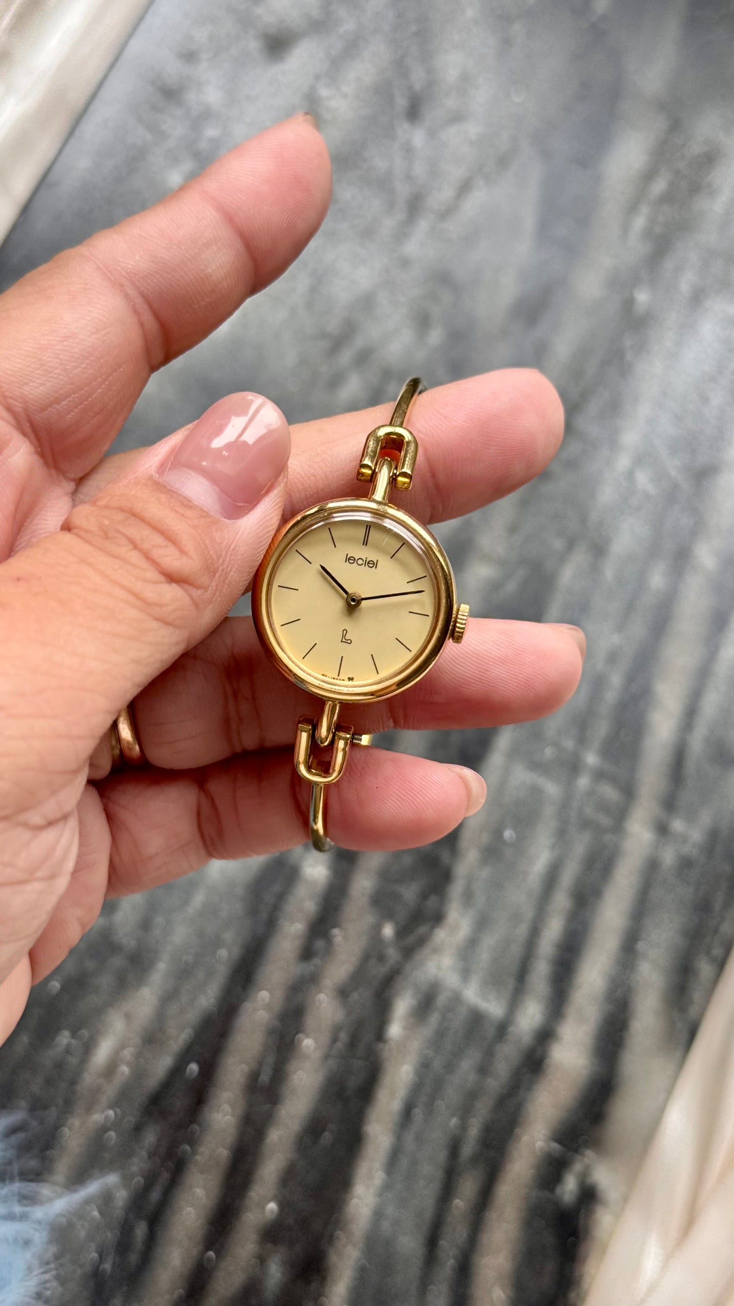 Super Rare Leceil Manual Wind Vintage Bangle Watch 1970s