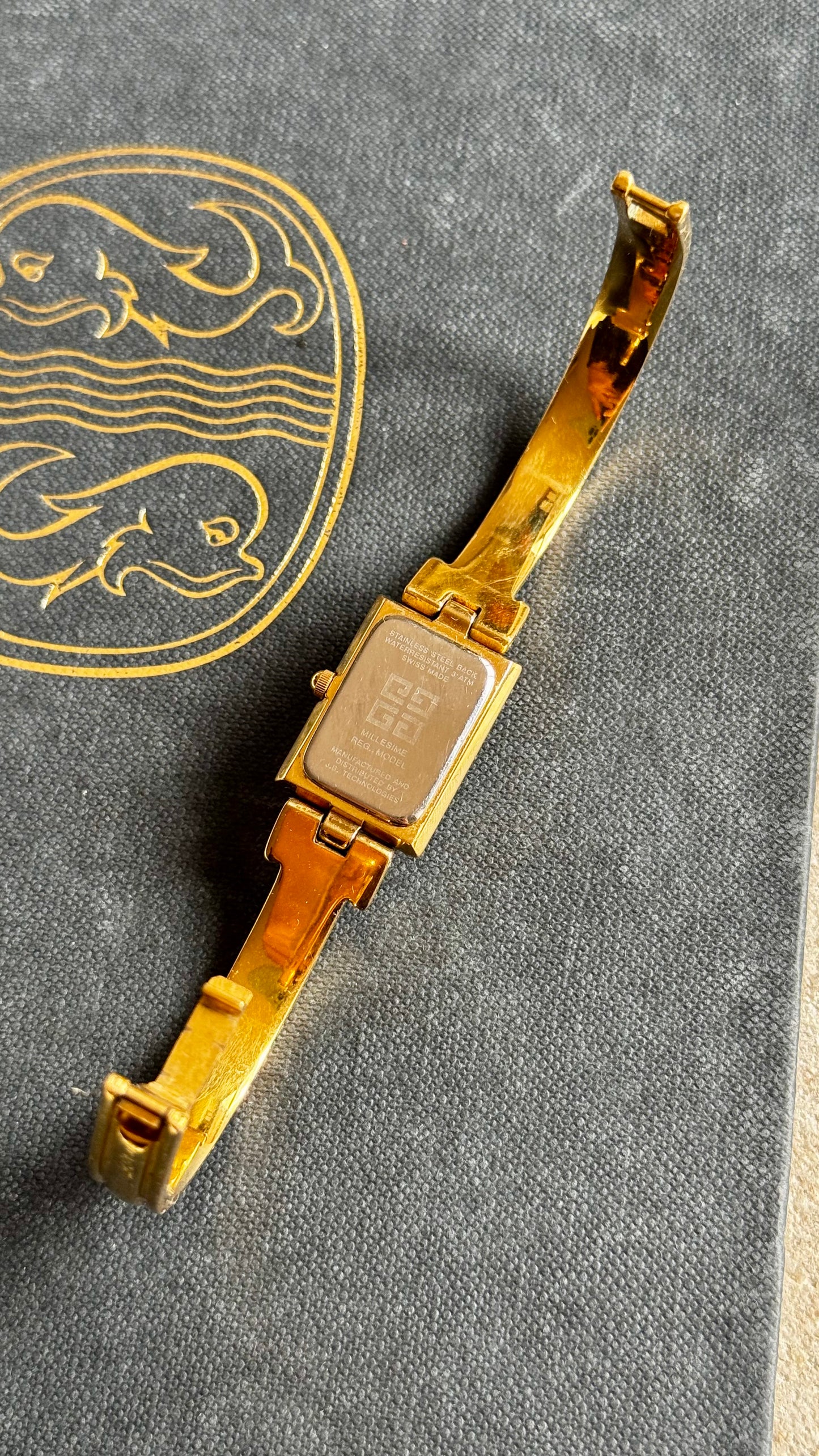 Vintage Givenchy Bangle Watch 1990s - Gold Plated