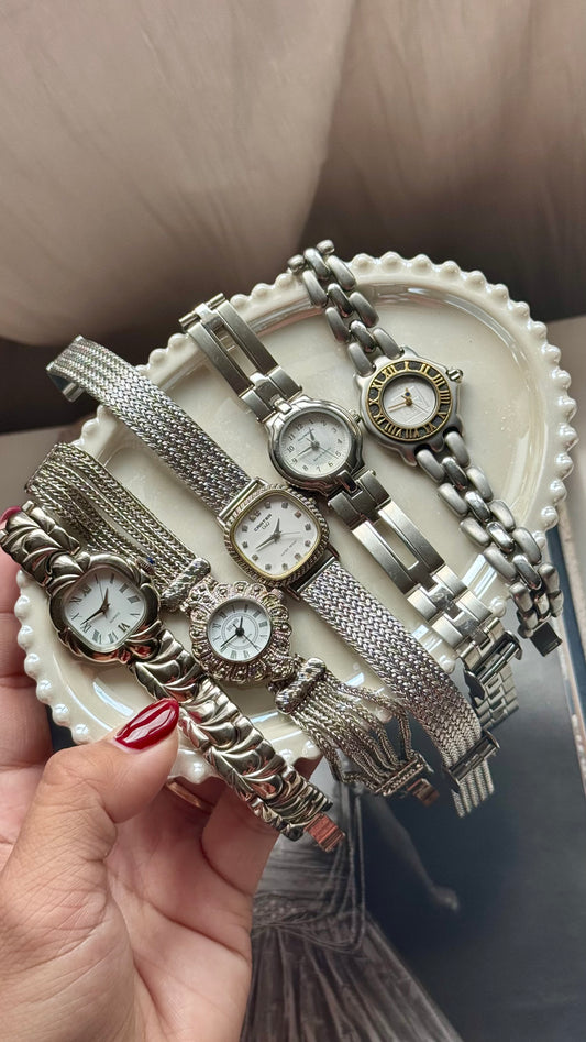 Silver tone vintage watches