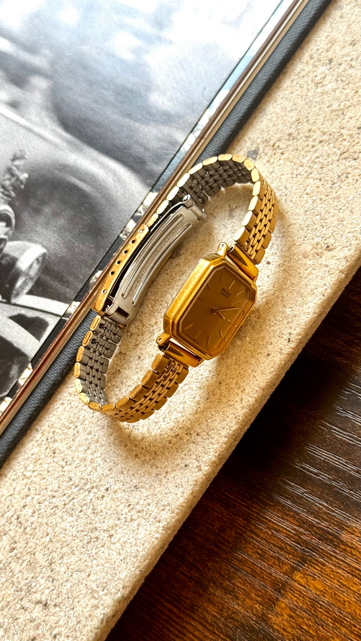 Octagonal Seiko Vintage Watch 1988, Gold Plated