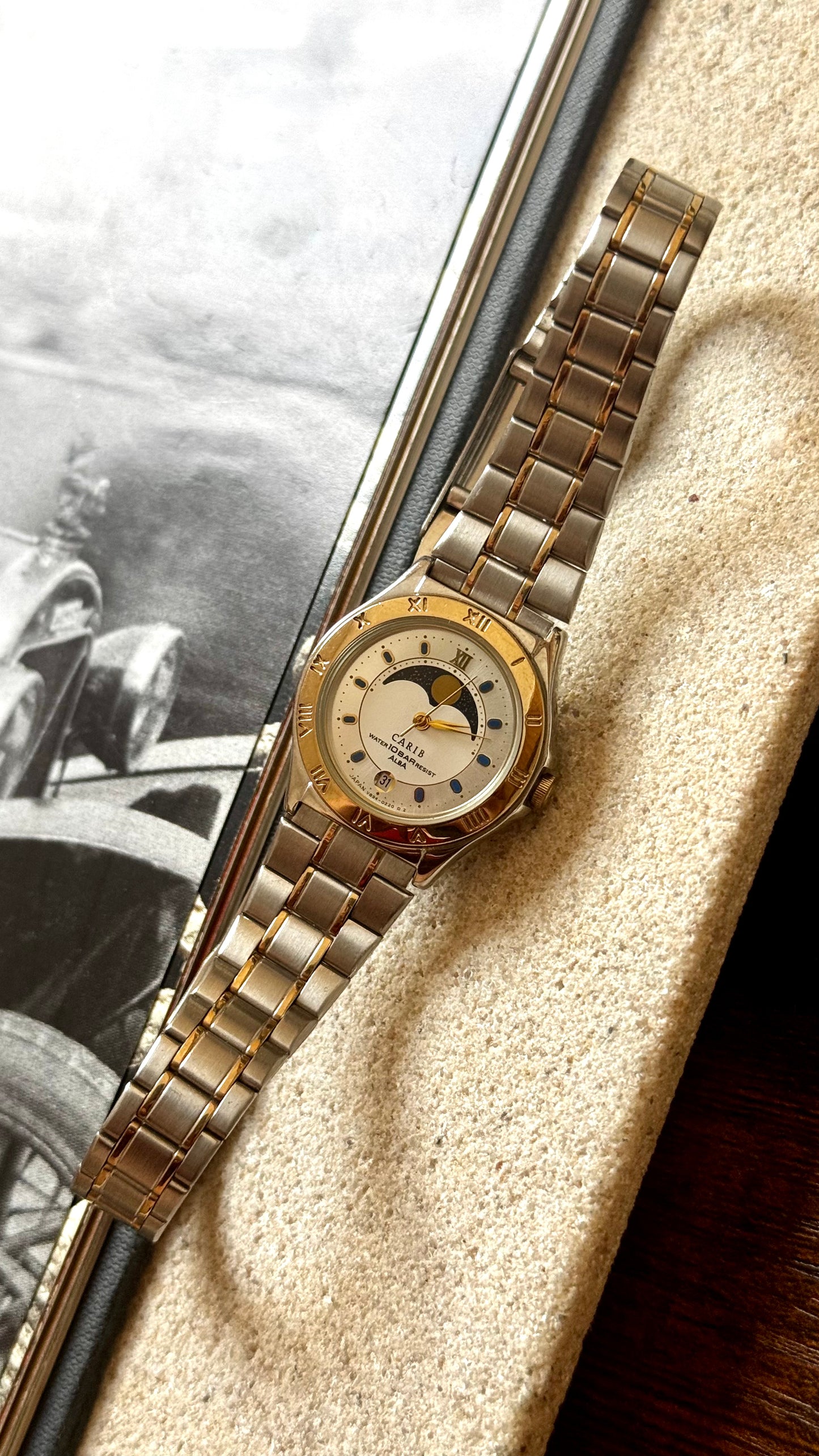 Super Rare Vintage Seiko Alba Moon Phase Watch - 1990s - near mint