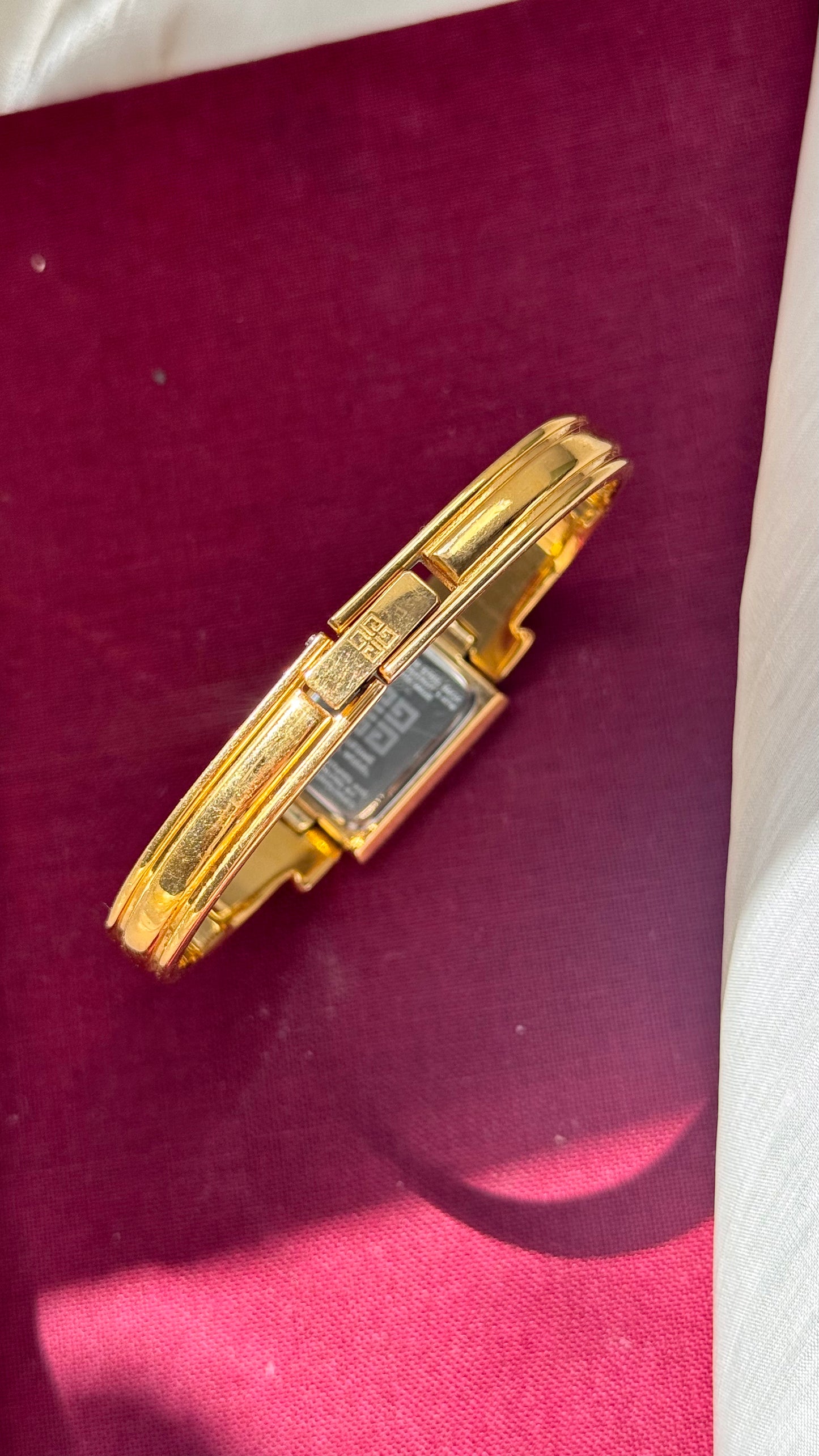 Vintage Givenchy Bangle Watch 1990s - Gold Plated