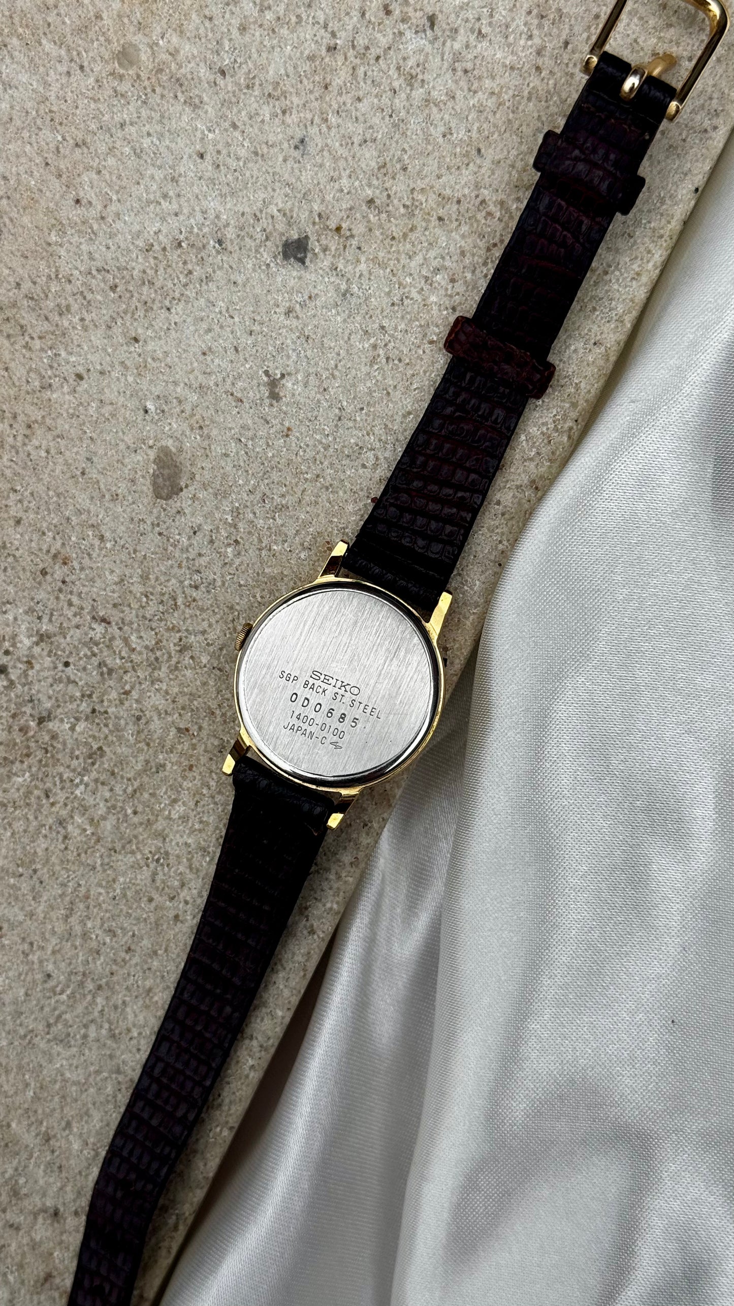 Seiko Vintage Watch 1980 - Gold Plated, Original leather