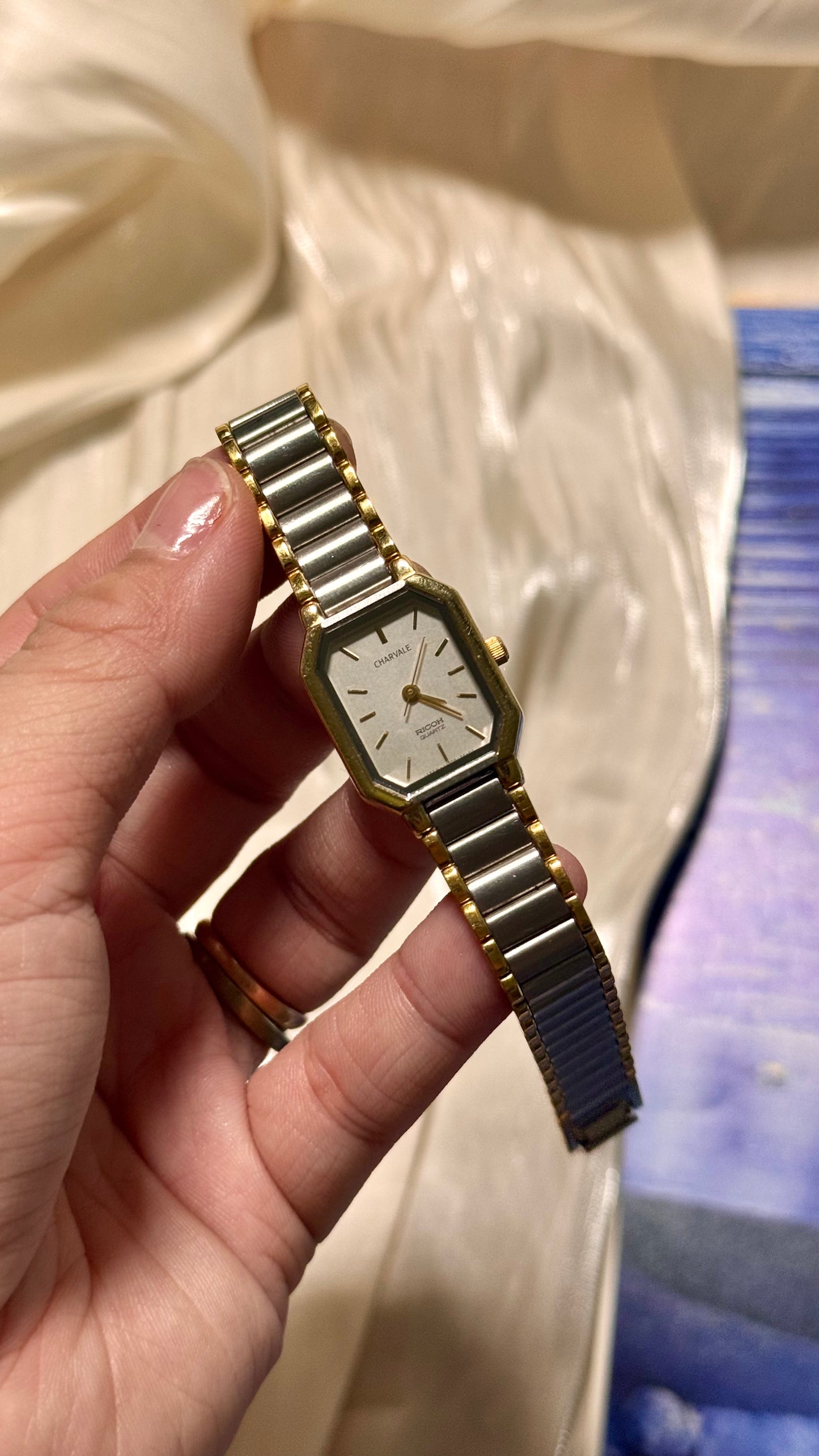 1980s Vintage Ricoh Charvale Watch - Gold and Palladium Plated - Near Mint Condition