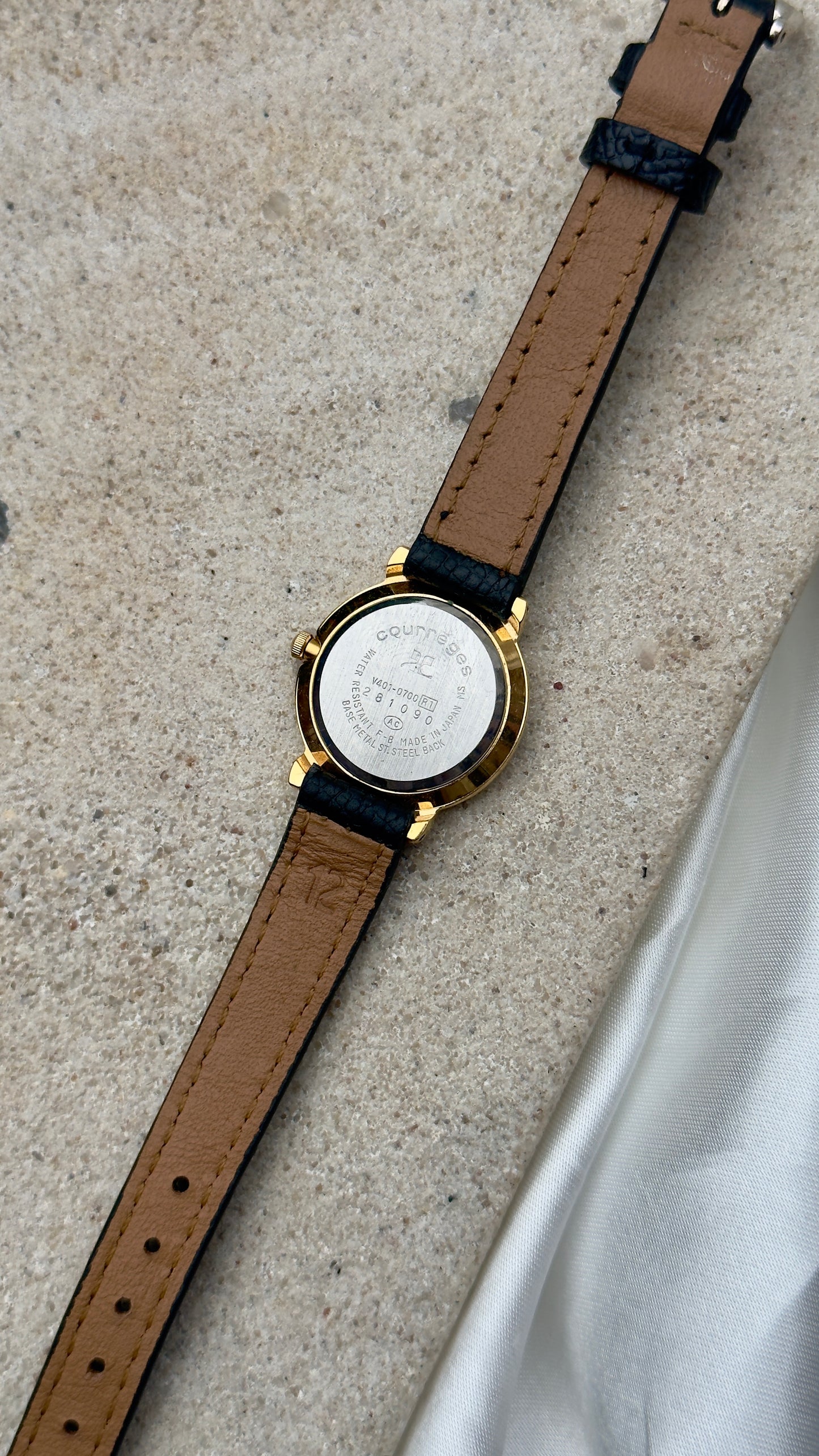 Courrèges Vintage Watch 1992 - Handmade genuine leather