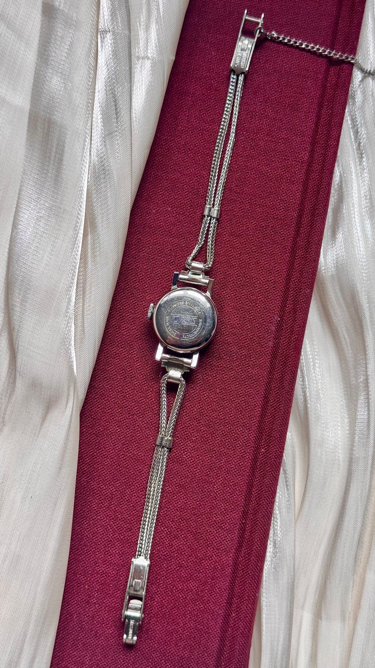 1960s Tugaris Manual Wind Watch, White Gold Plated Plated Case