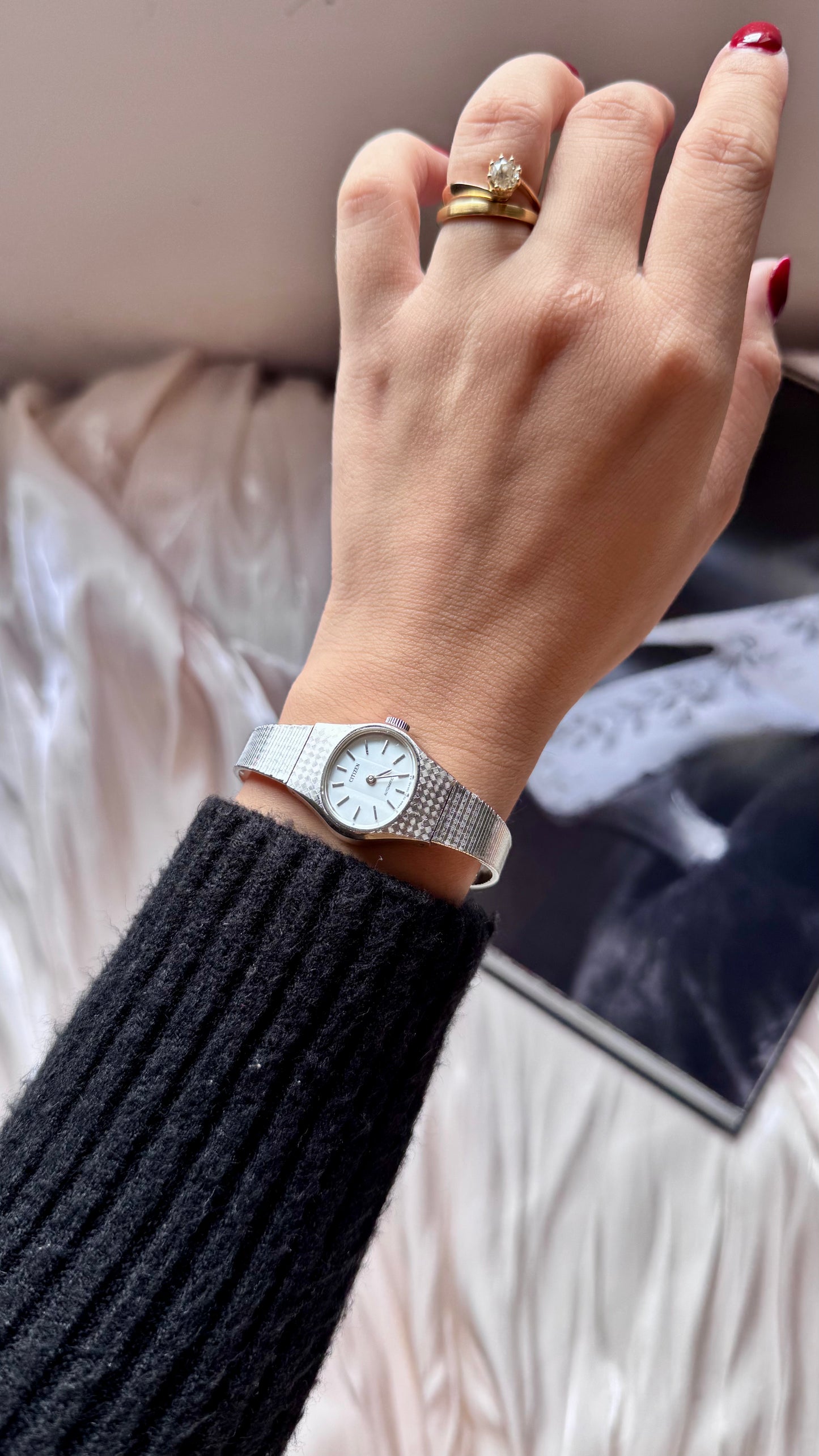 Citizen Automatic vintage watch - white gold plated 1970s