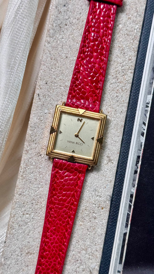 Nina Ricci vintage watch - Bespoke ostrich leg leather
