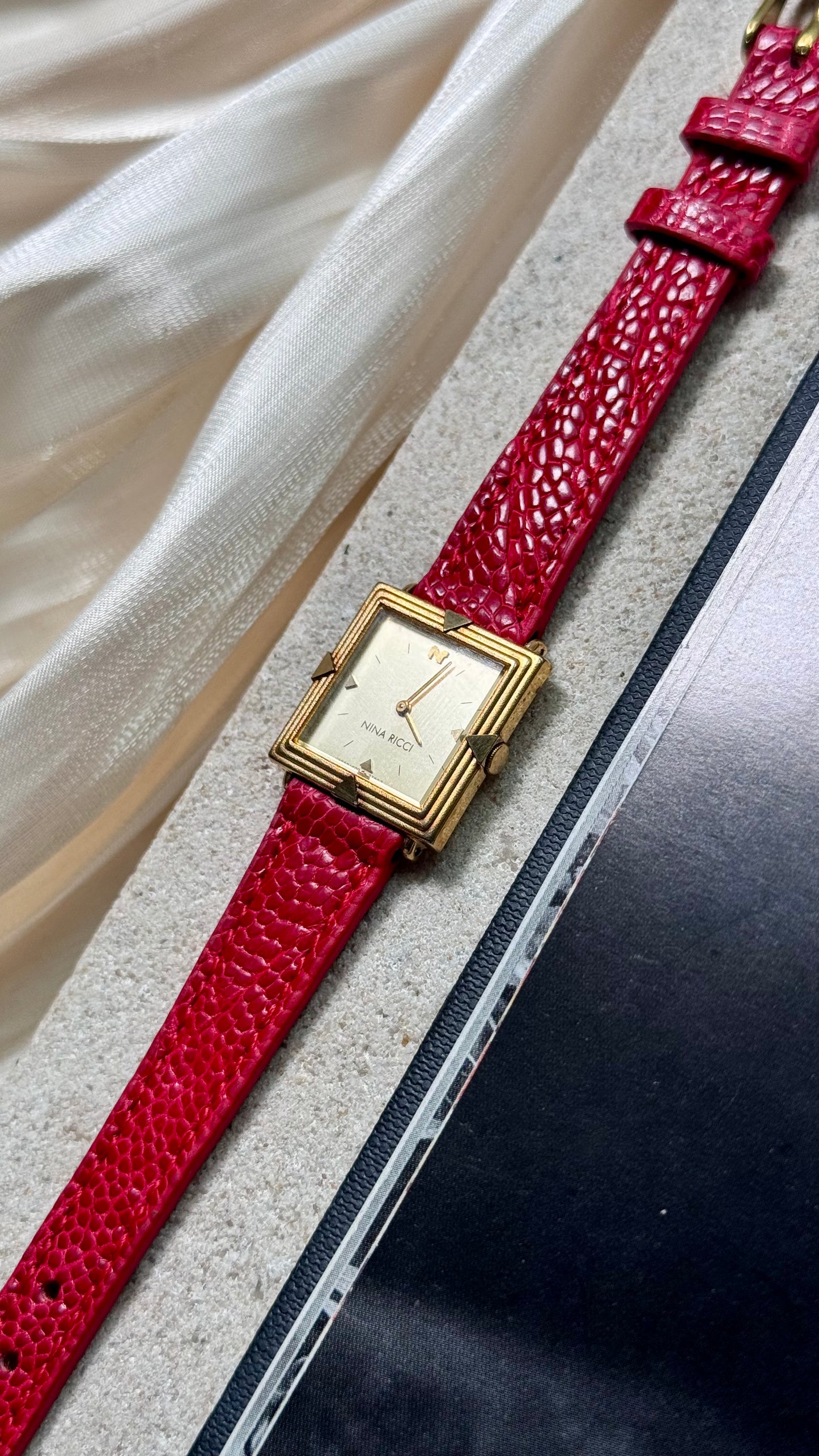 Nina Ricci vintage watch - Bespoke ostrich leg leather