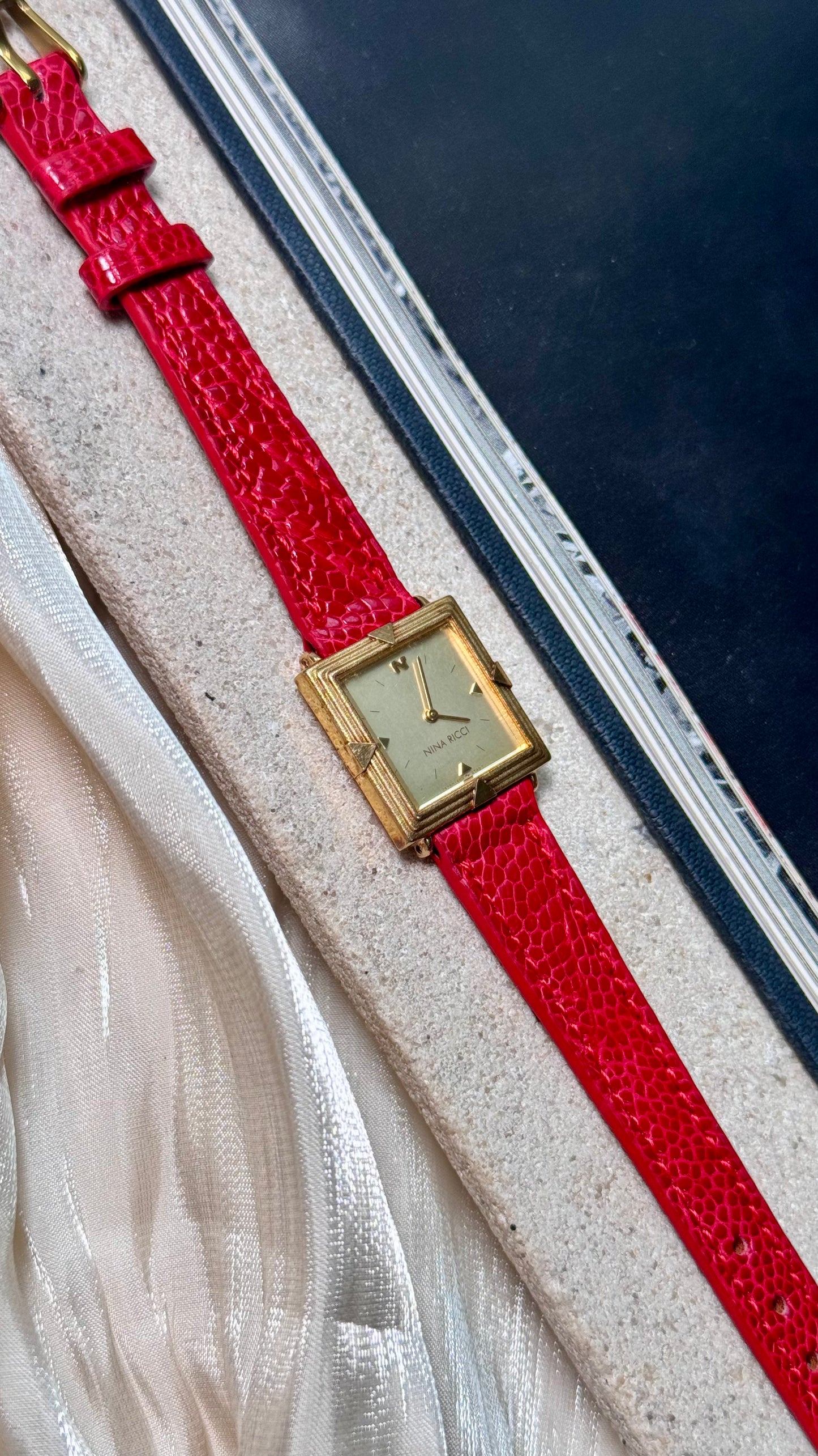 Nina Ricci vintage watch - Bespoke ostrich leg leather