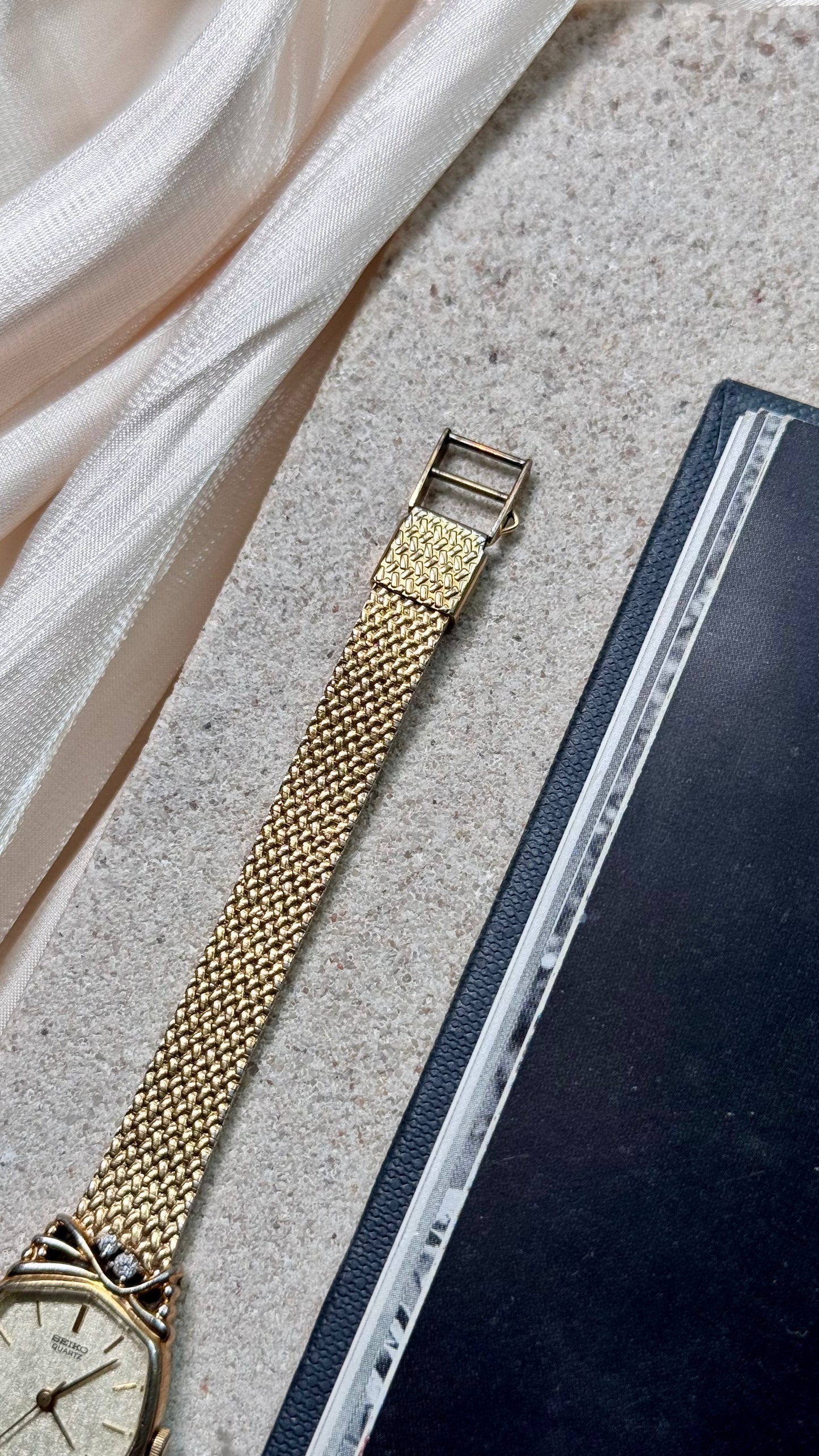 Seiko vintage watch - 18k gold plated with diamonds