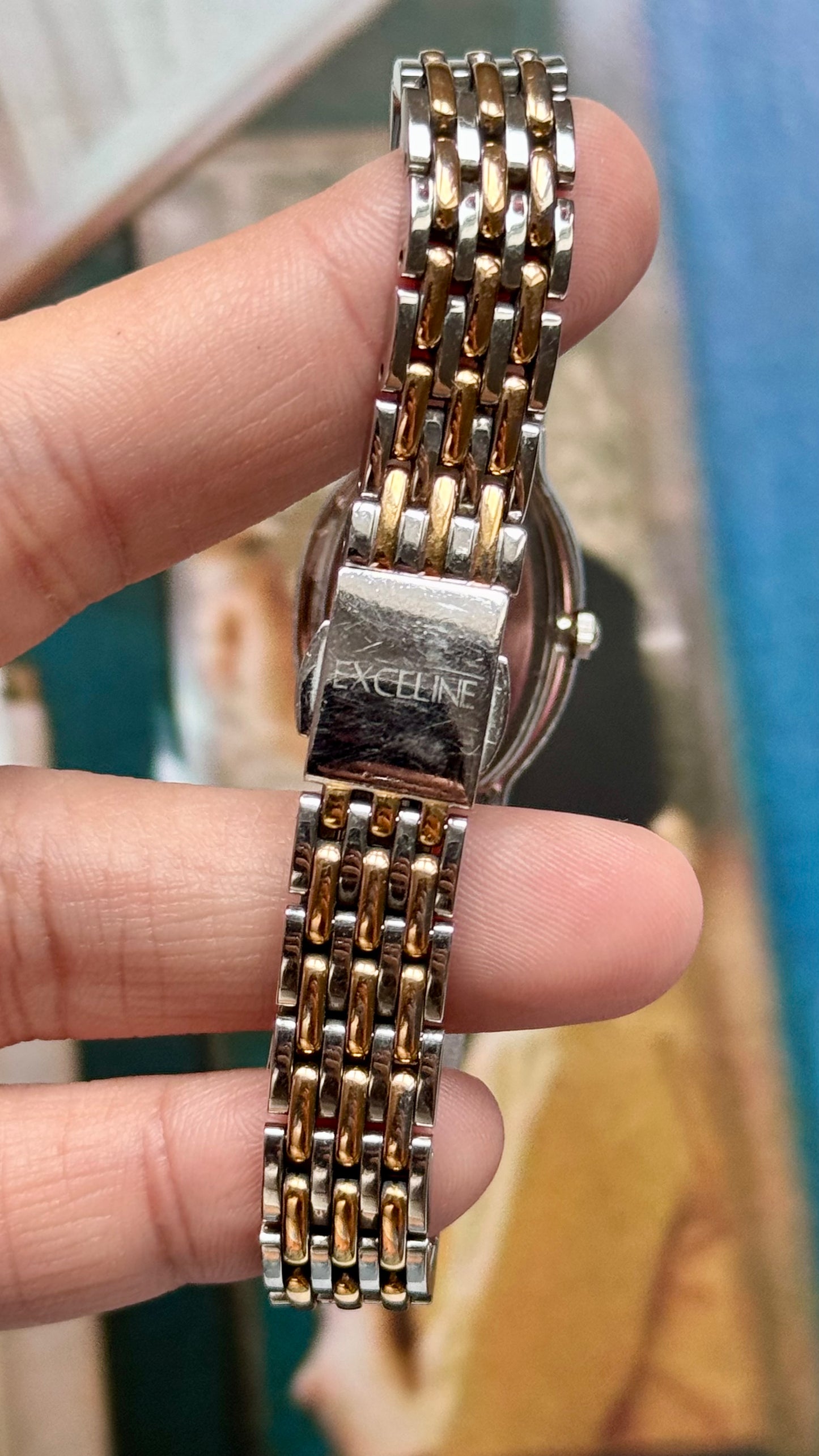 Seiko Exceline 1994 vintage watch - Mother of pearl dial with diamonds