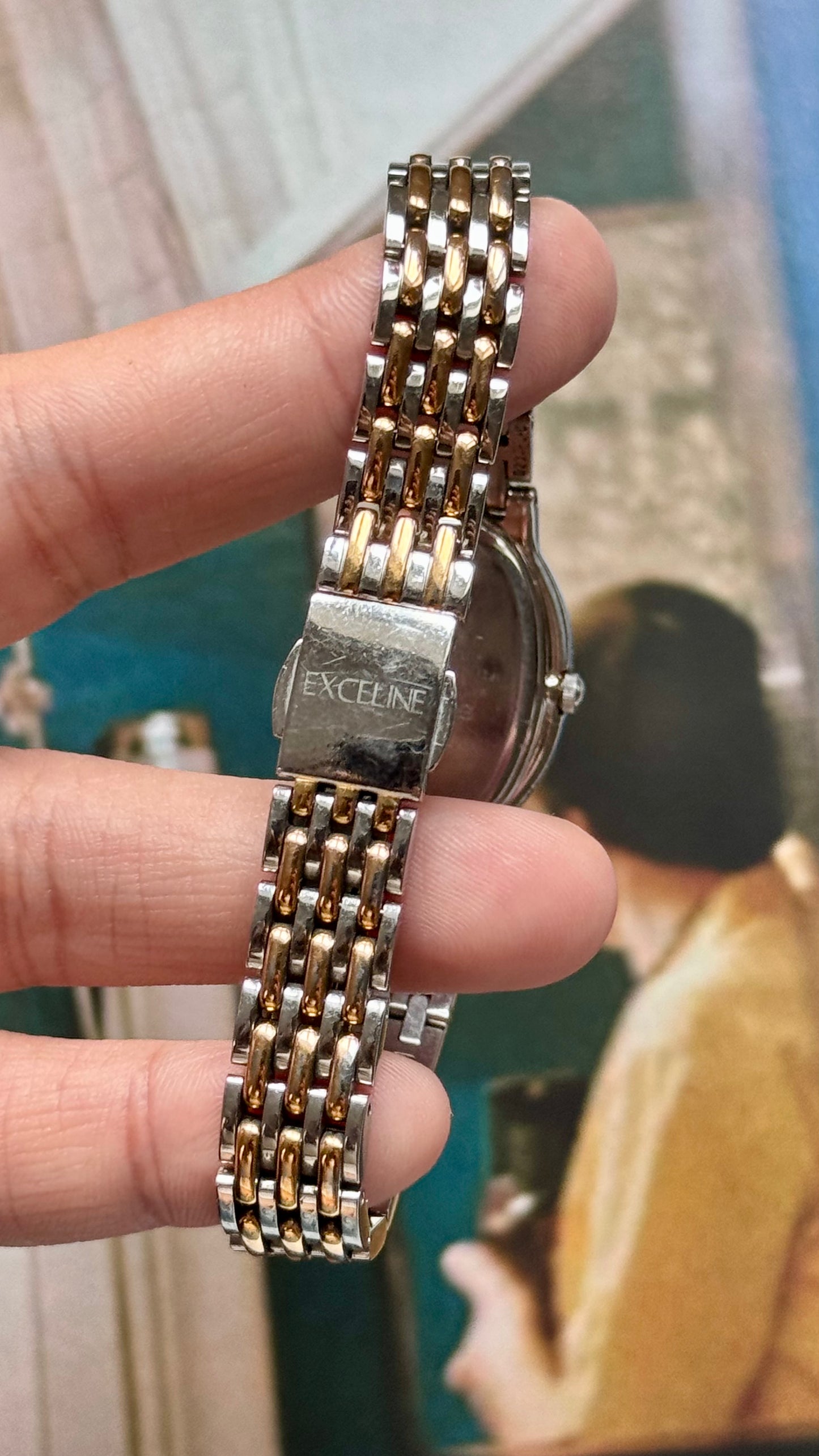 Seiko Exceline 1994 vintage watch - Mother of pearl dial with diamonds