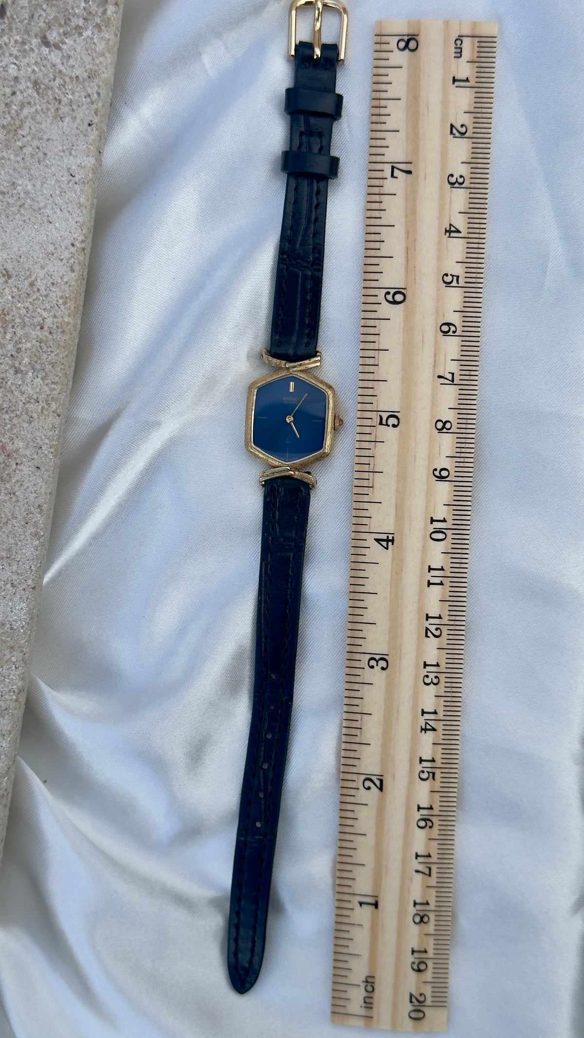 Ultra Rare Vintage 1978 Seiko Watch - Gold Plated Case, Genuine Handmade Leather