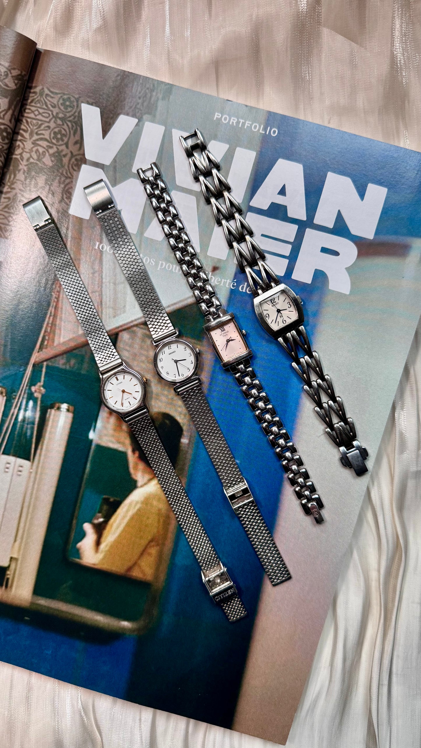 Silver Tone Vintage Watch Collection - Clean Girl Aesthetic