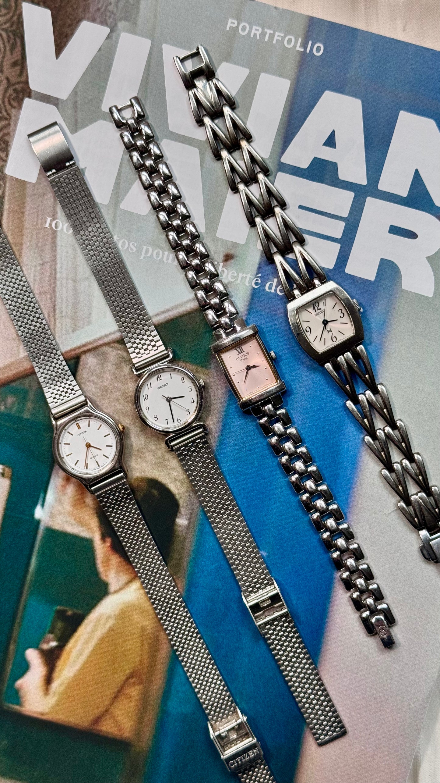 Silver Tone Vintage Watch Collection - Clean Girl Aesthetic