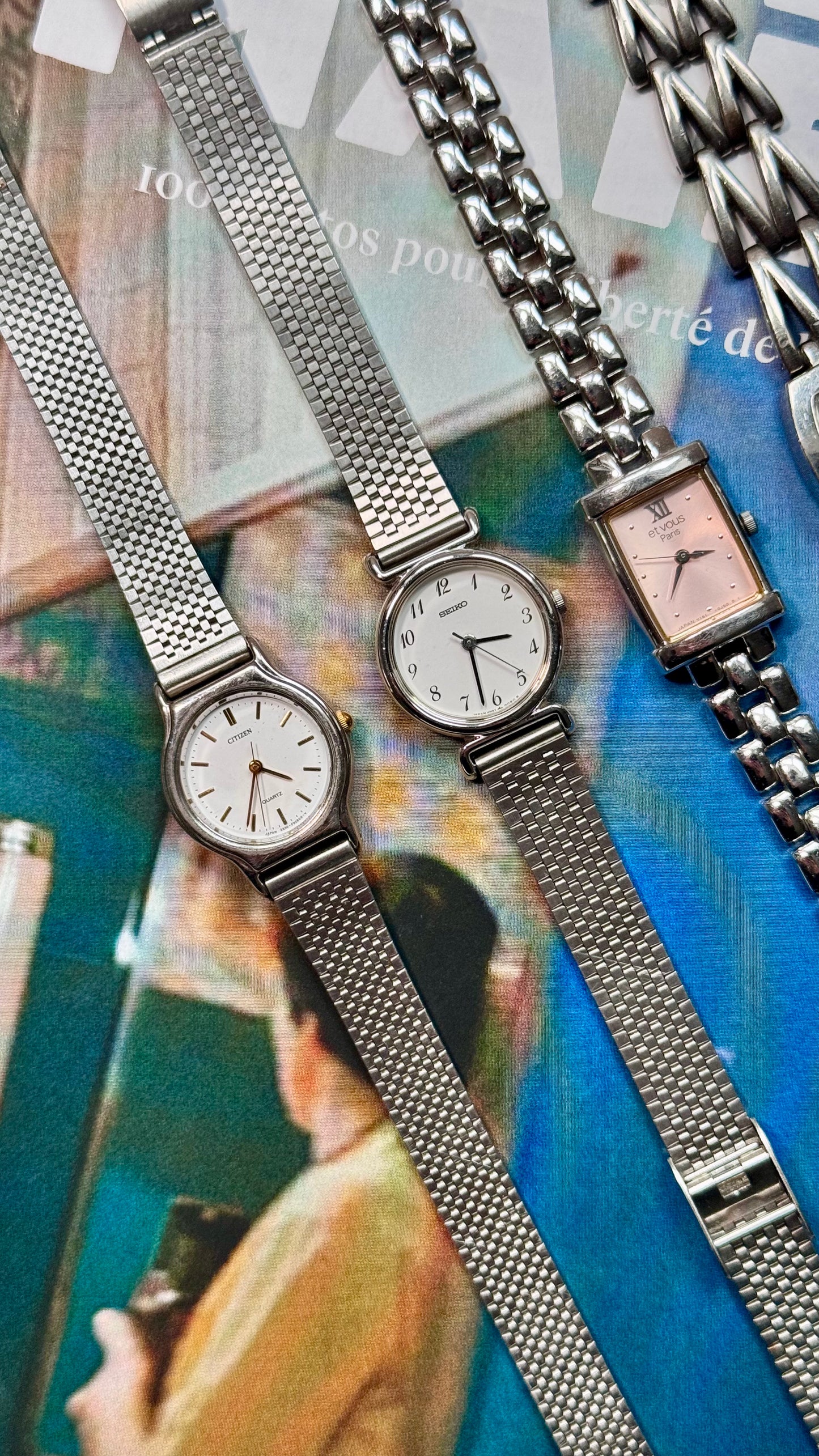 Silver Tone Vintage Watch Collection - Clean Girl Aesthetic