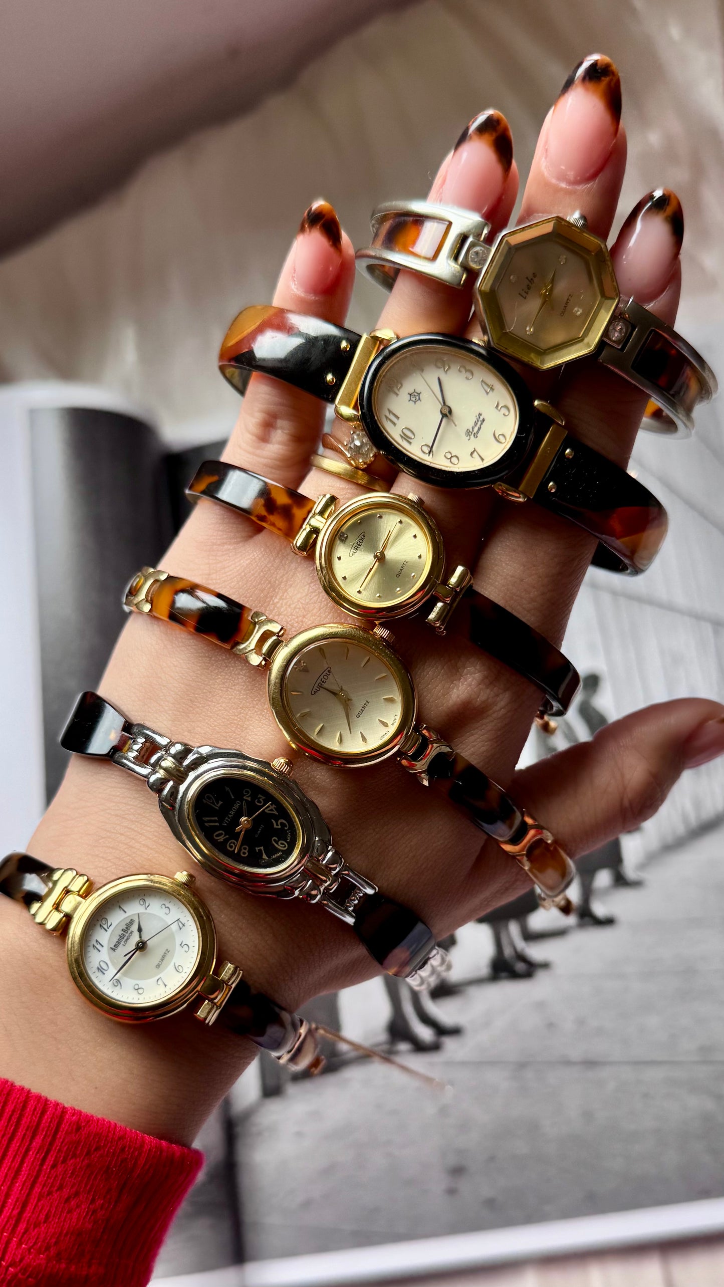 Autumn vibes - tortoiseshell inspired & gold vintage watches