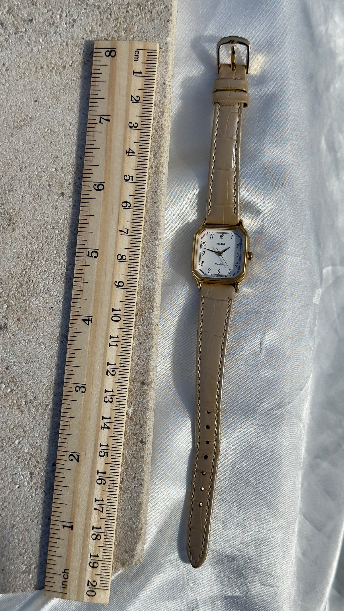 Vintage 1996 Seiko Alba Watch - Gold Plated Case, Genuine Leather