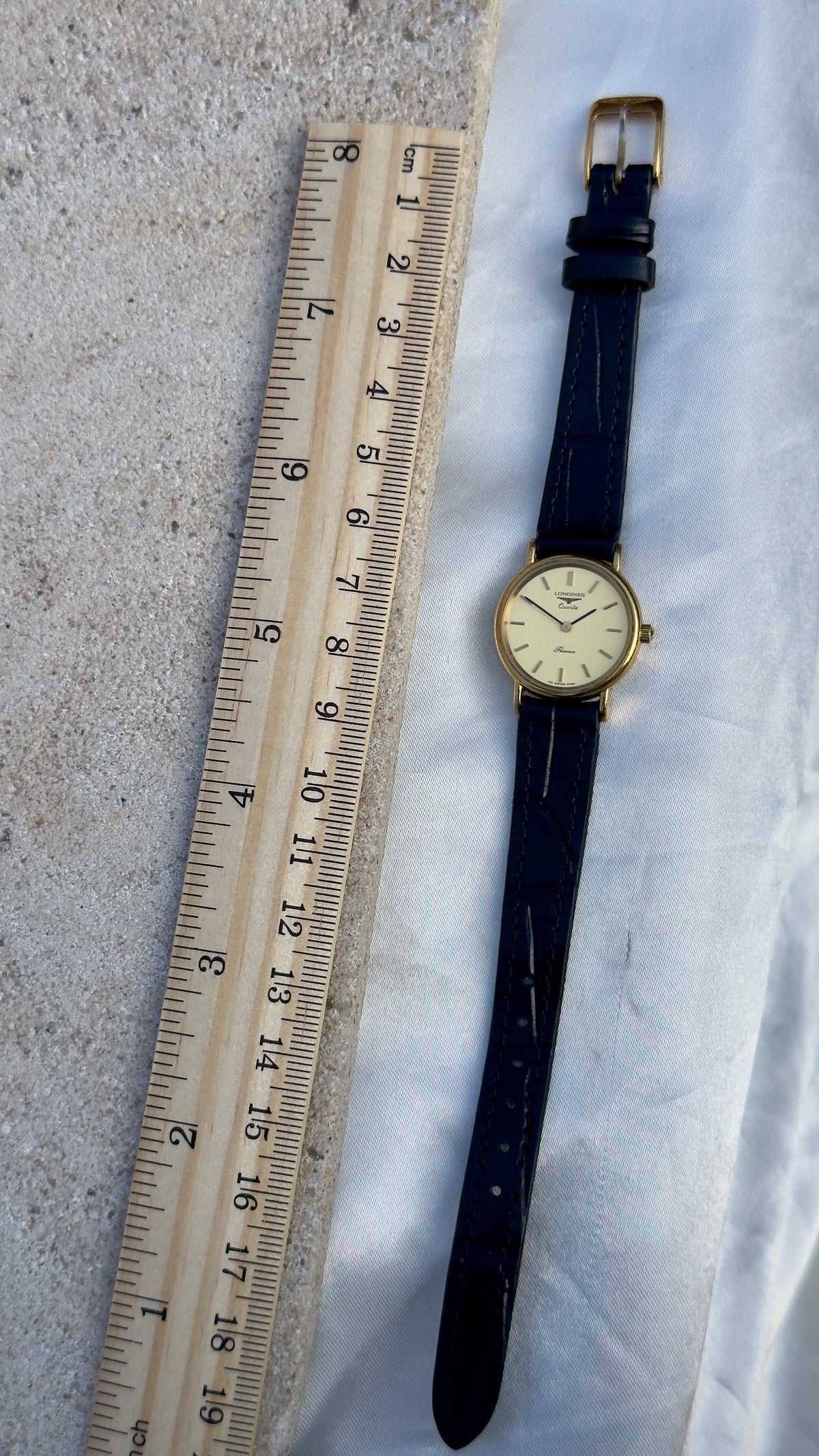 Longines Ladies Watch 1980s - gold plated, original buckle with handmade genuine leather