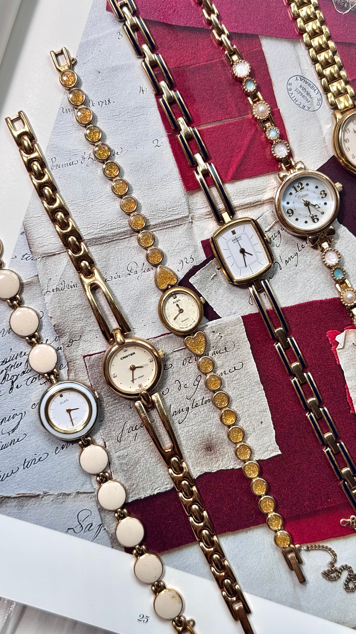 Dainty Gold Tone Watch Collection 1990s