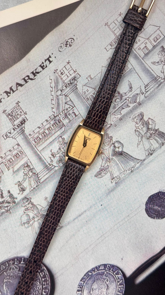 Vintage Seiko 1996 Watch - Gold Plated, Original Leather