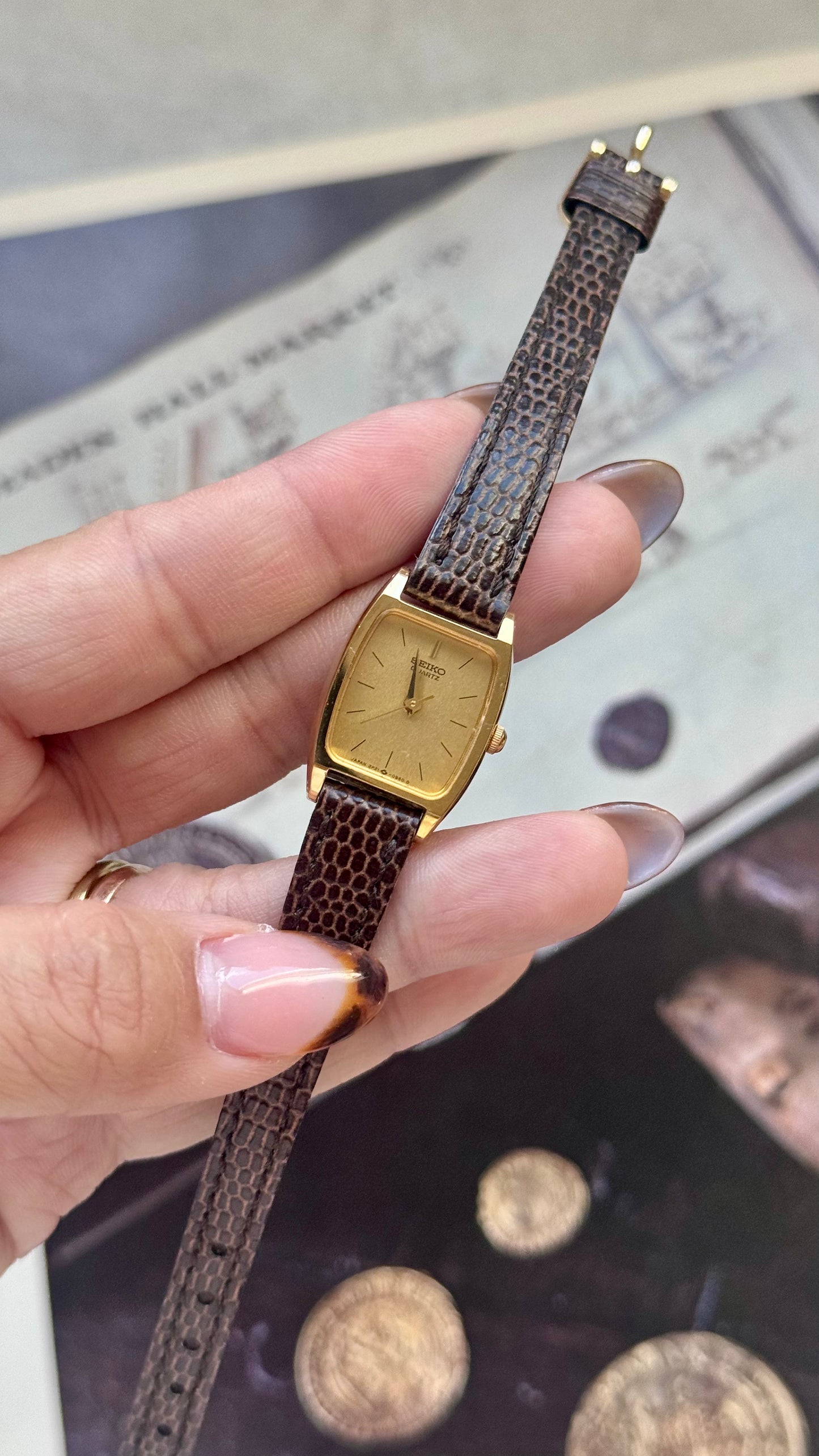 Vintage Seiko 1996 Watch - Gold Plated, Original Leather