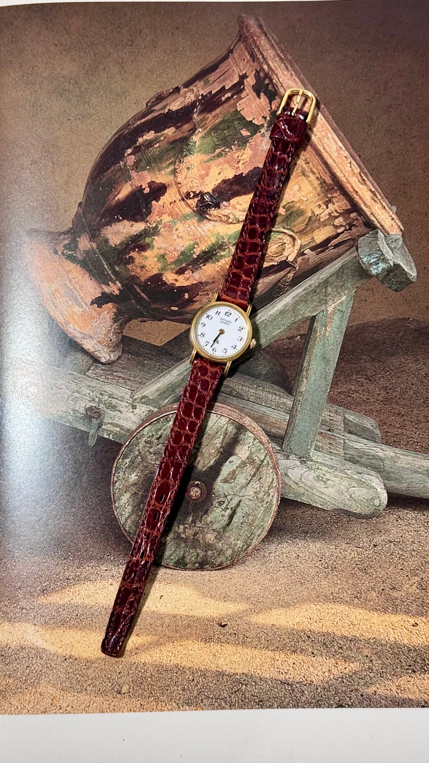 Vintage Citizen French-made Watch 1990 - Original Genuine Leather