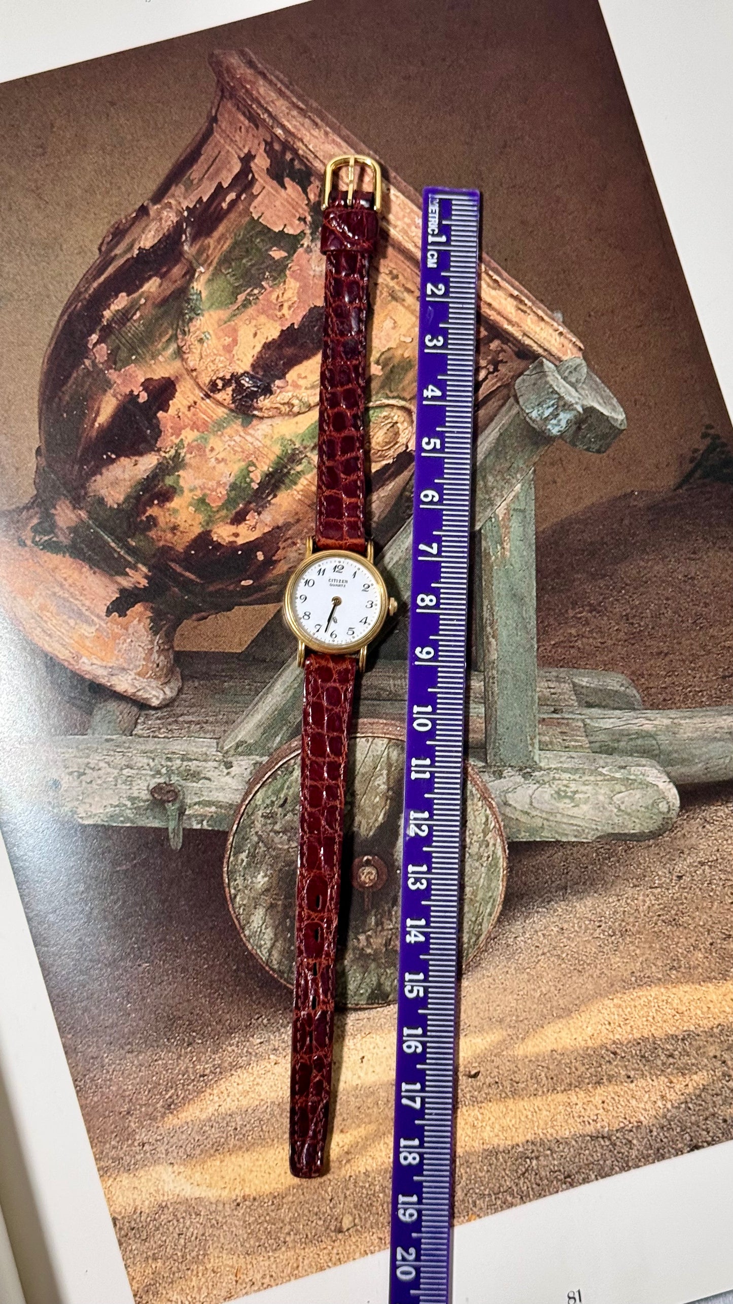 Vintage Citizen French-made Watch 1990 - Original Genuine Leather