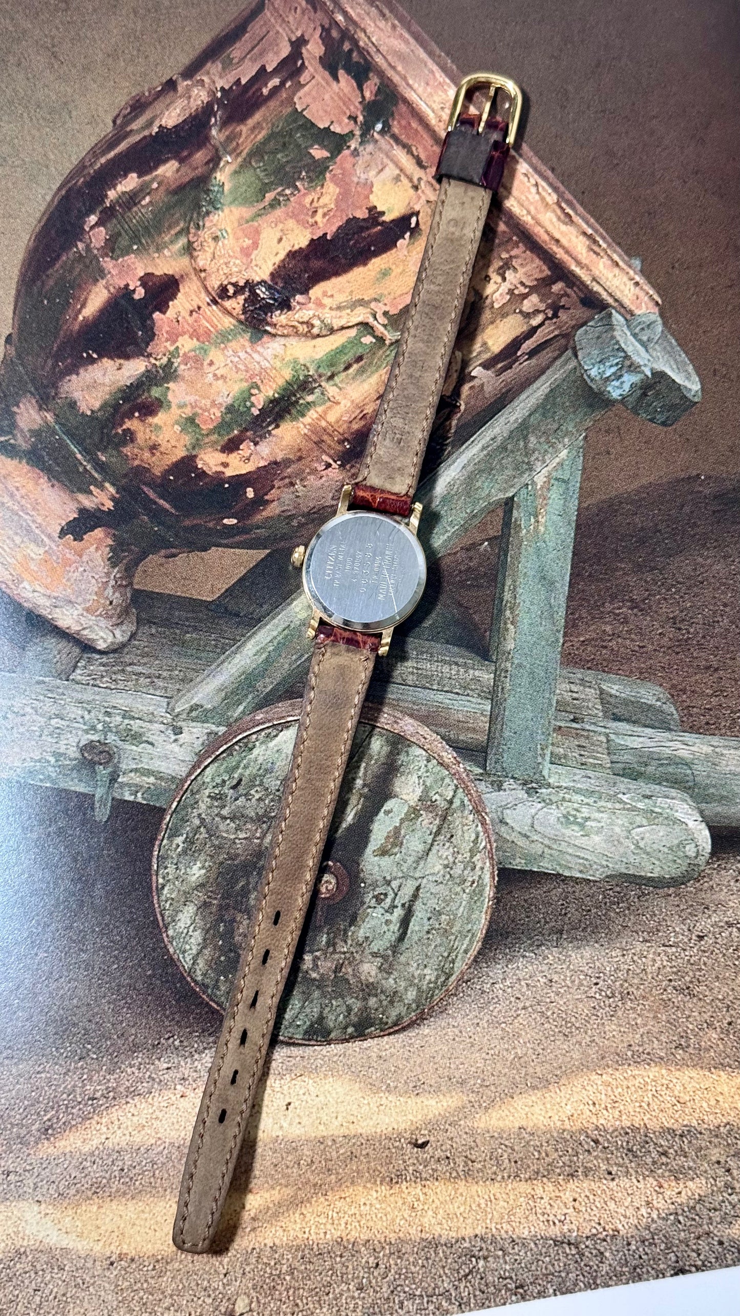 Vintage Citizen French-made Watch 1990 - Original Genuine Leather