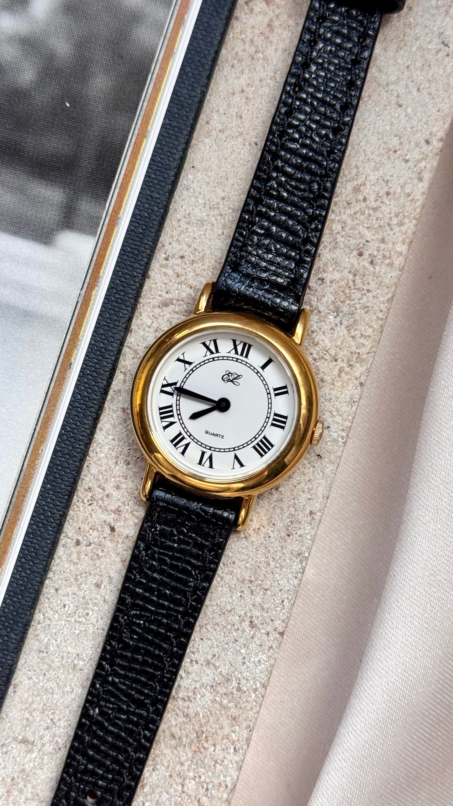 Estee Lauder vintage watch - Roman numerals, gold plated