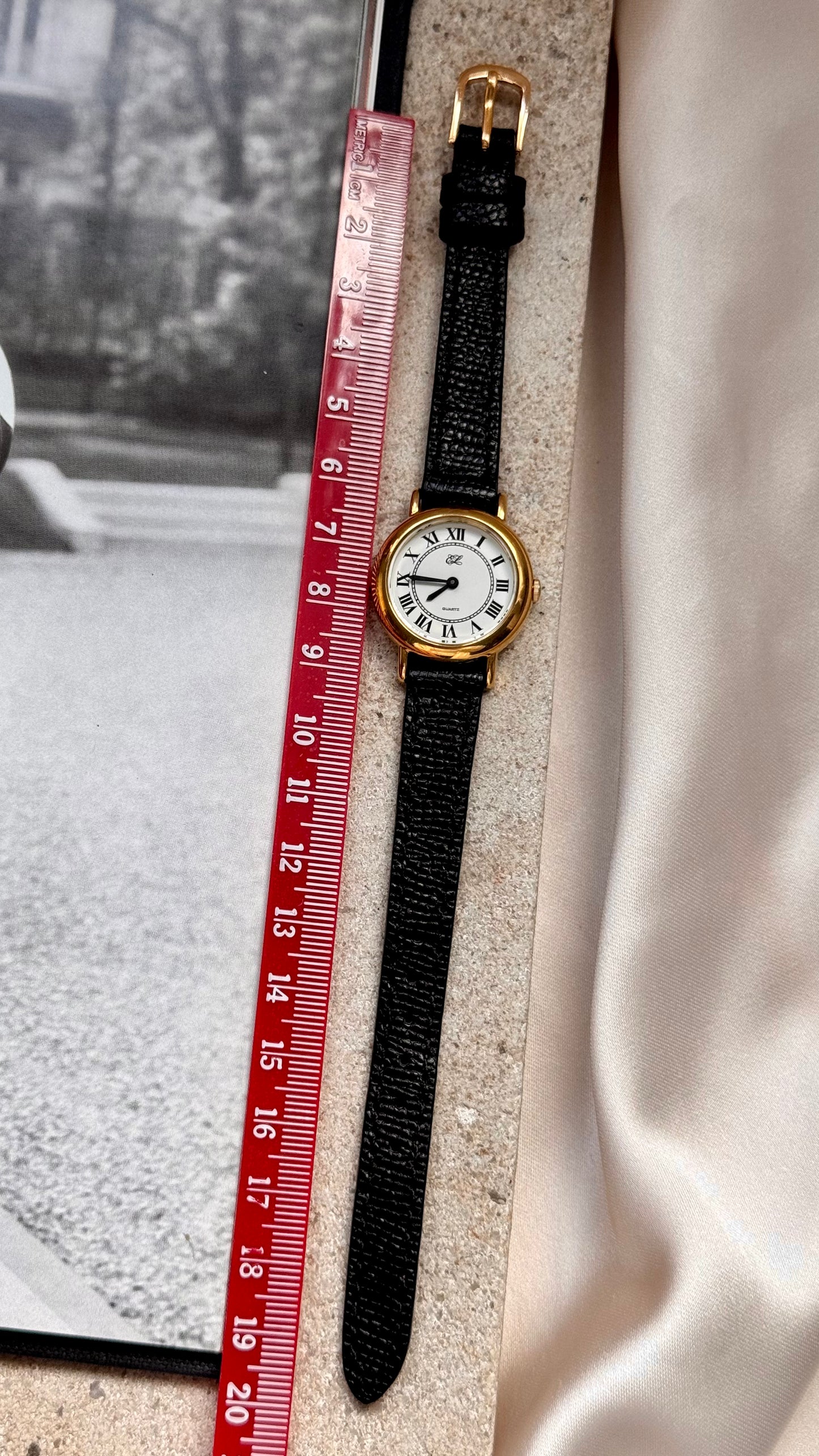 Estee Lauder vintage watch - Roman numerals, gold plated