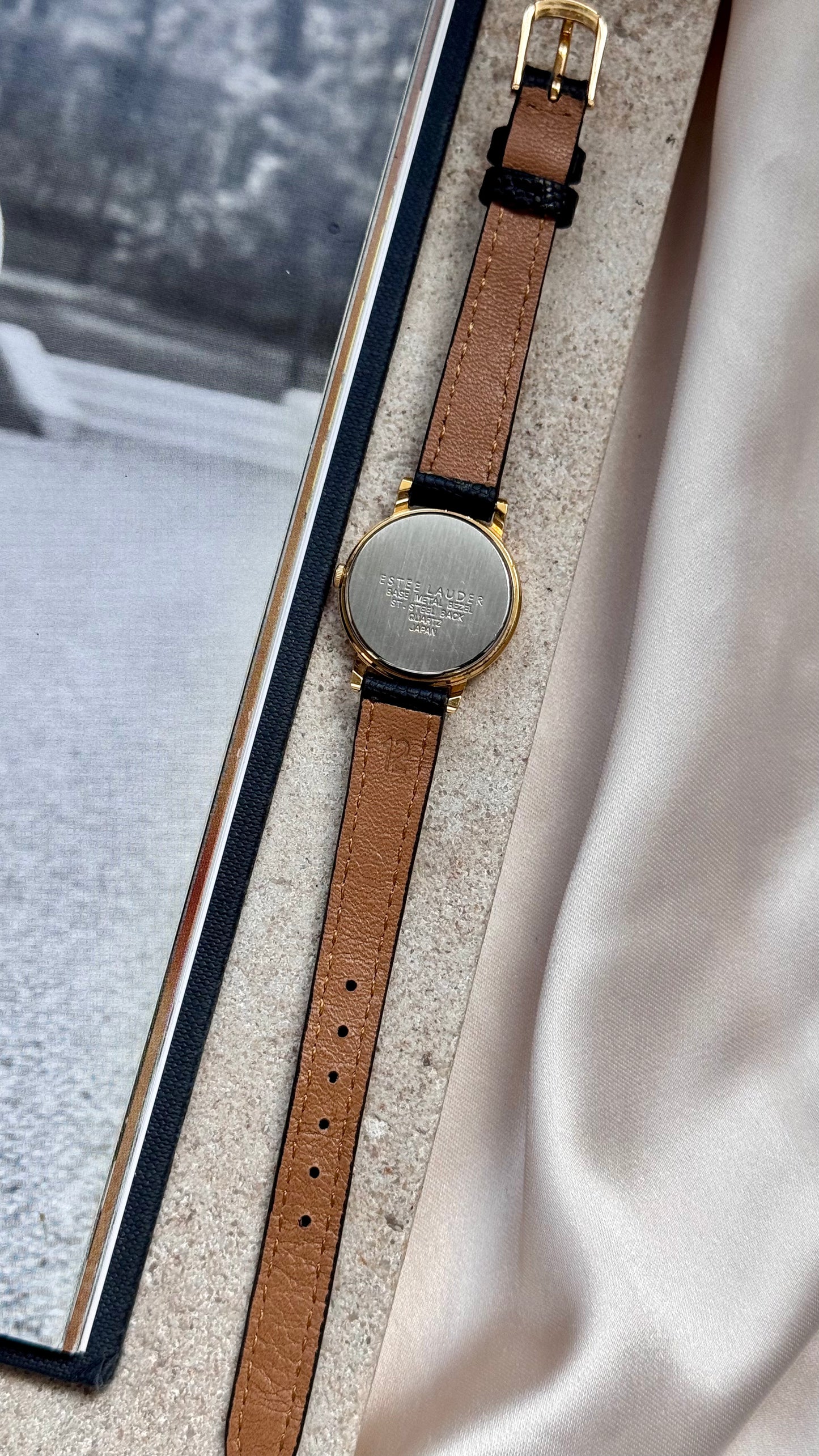 Estee Lauder vintage watch - Roman numerals, gold plated