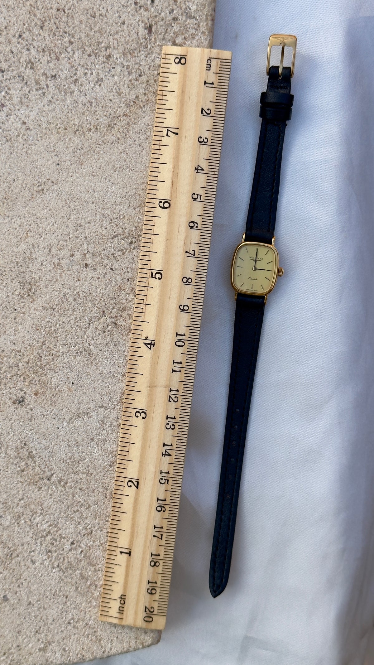 Longines Ladies Watch 1980s - gold plated, original buckle with handmade genuine leather