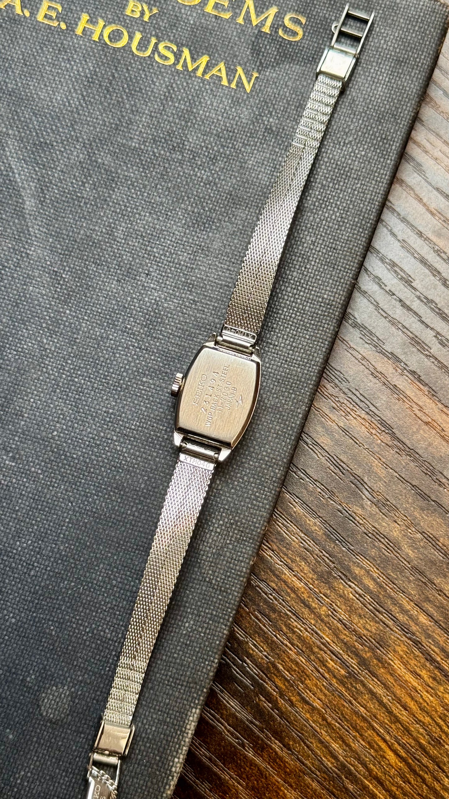 Super Rare 1960s Seiko vintage watch - white gold plated, blue lapis dial