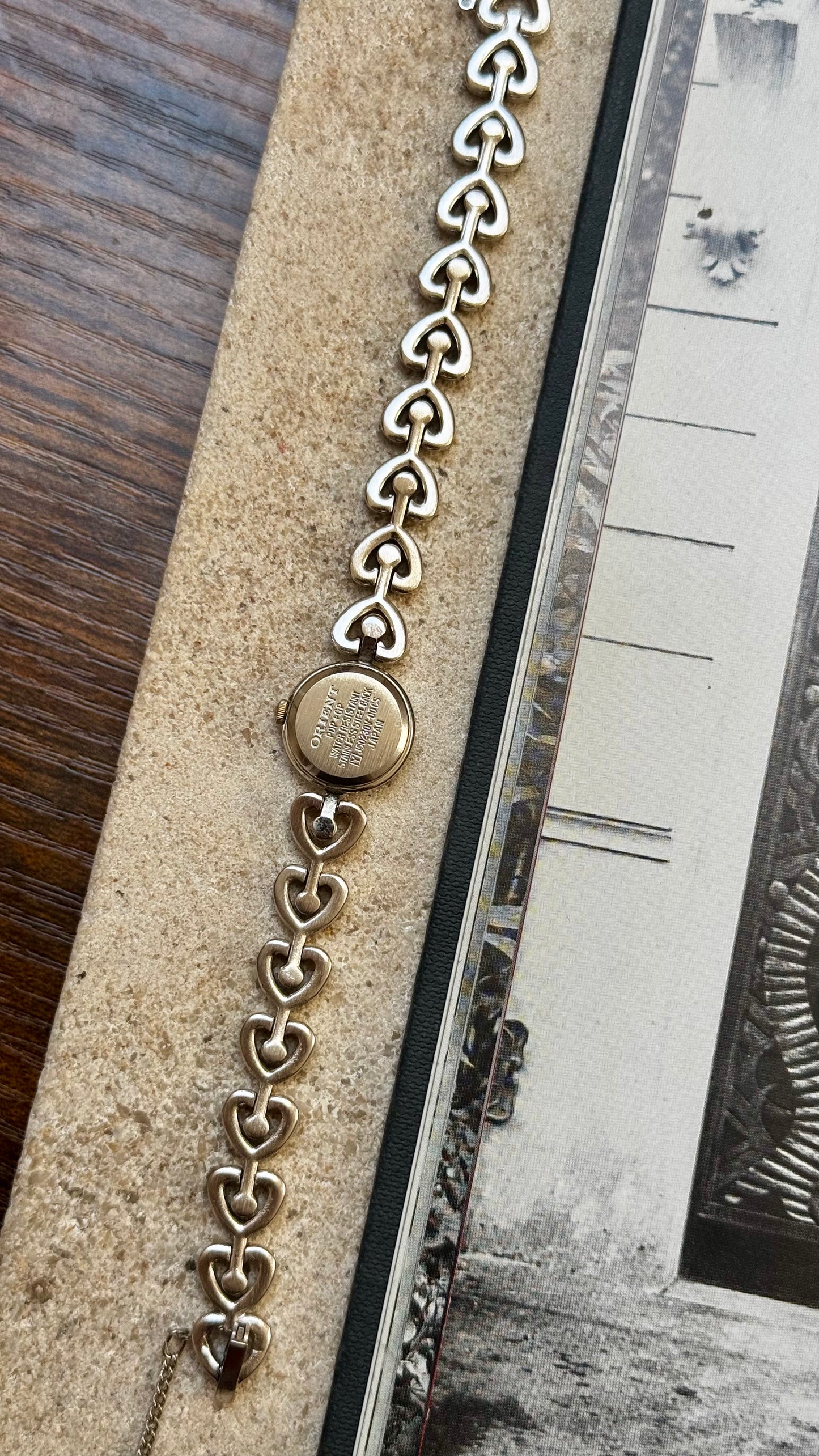 Vintage ORIENT 1980s - Heart Bracelet, Gold & Palladium Plated