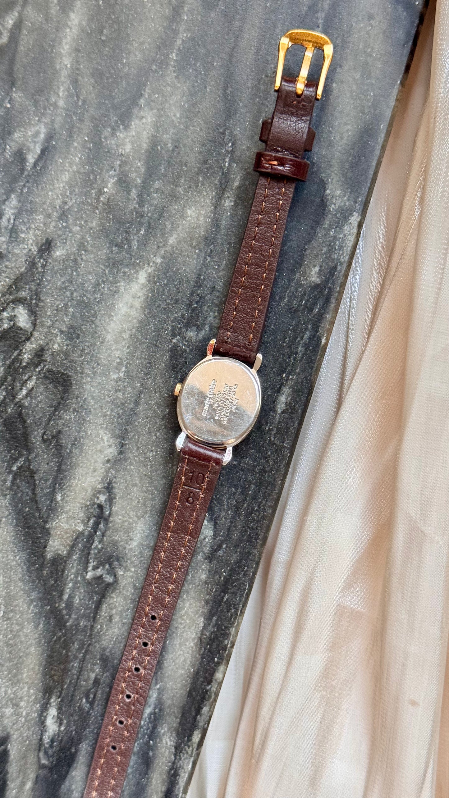 Marie Claire Vintage Watch 1990s - Bespoke Leather
