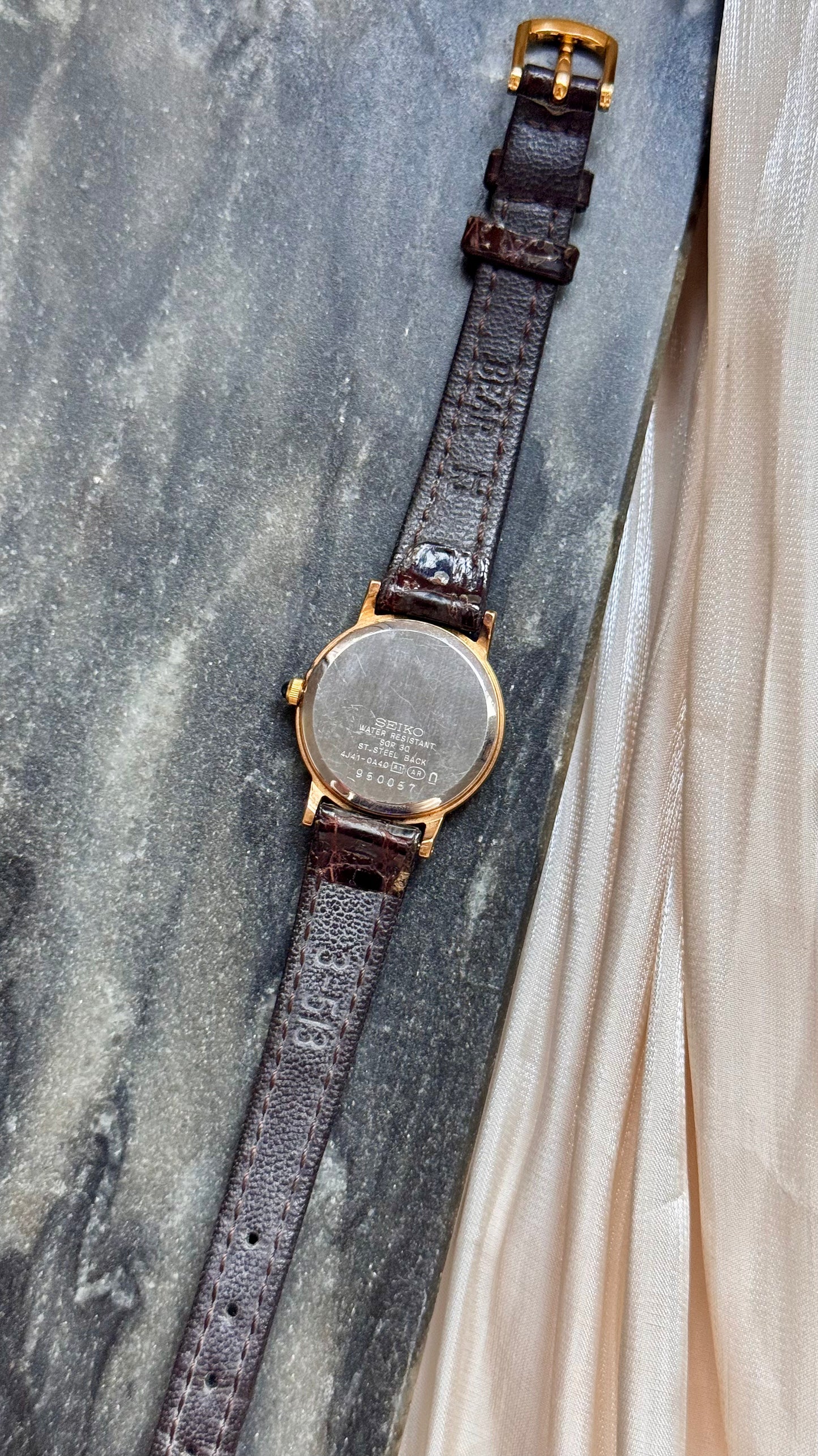 Classic Seiko Exceline vintage watch 1999 - 3Q Gold Plated, Original Leather