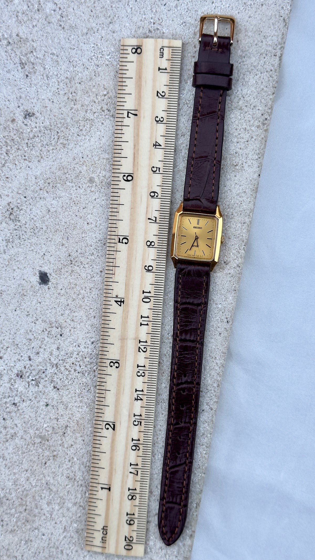 Seiko Spirit Vintage Watch 1987 - Bespoke Leather, Gold Plated