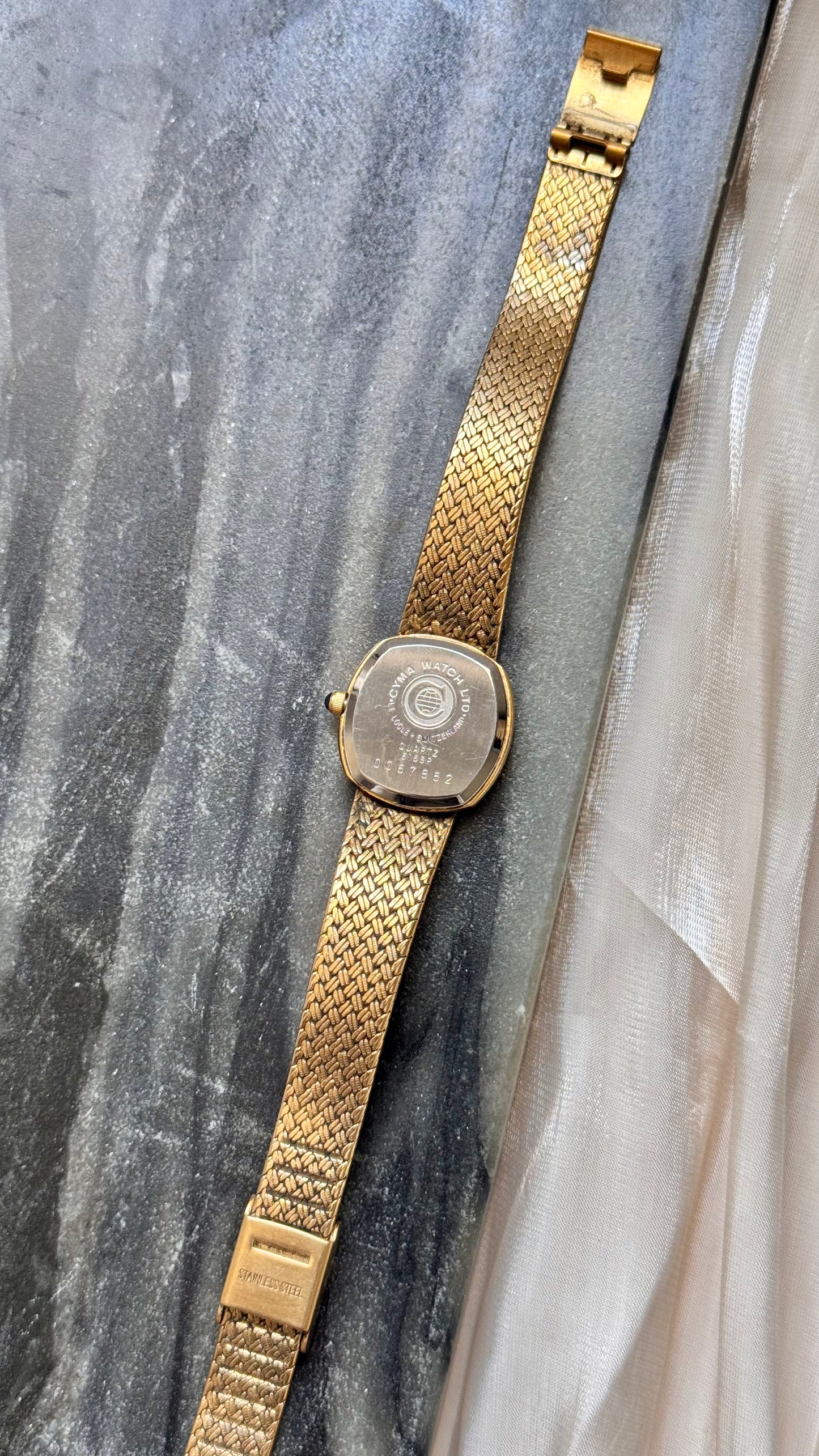 1980s Cyma vintage watch - Swiss Made, Gold Filled, 4 Diamonds