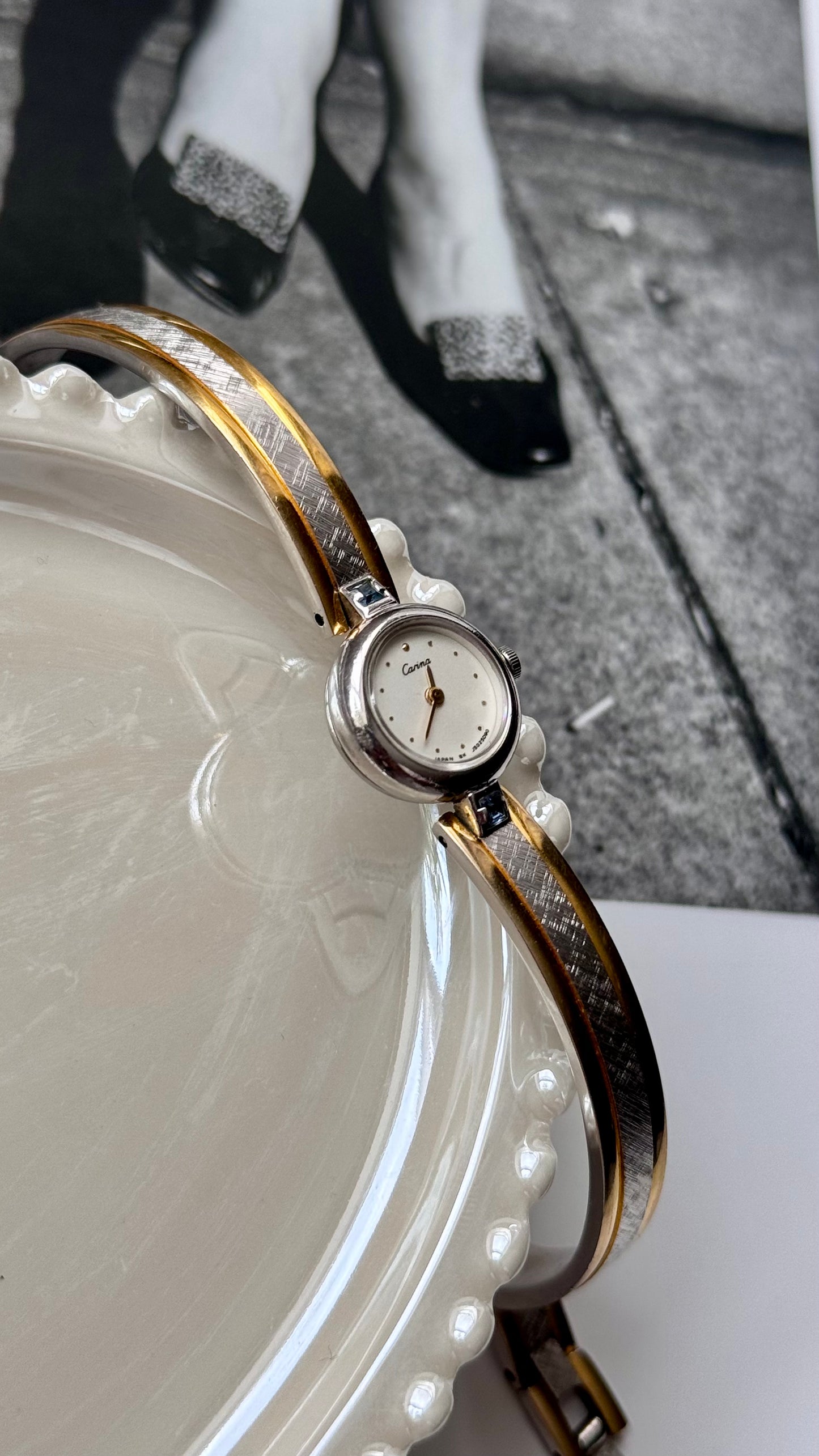 Carina vintage watch - white gold plated