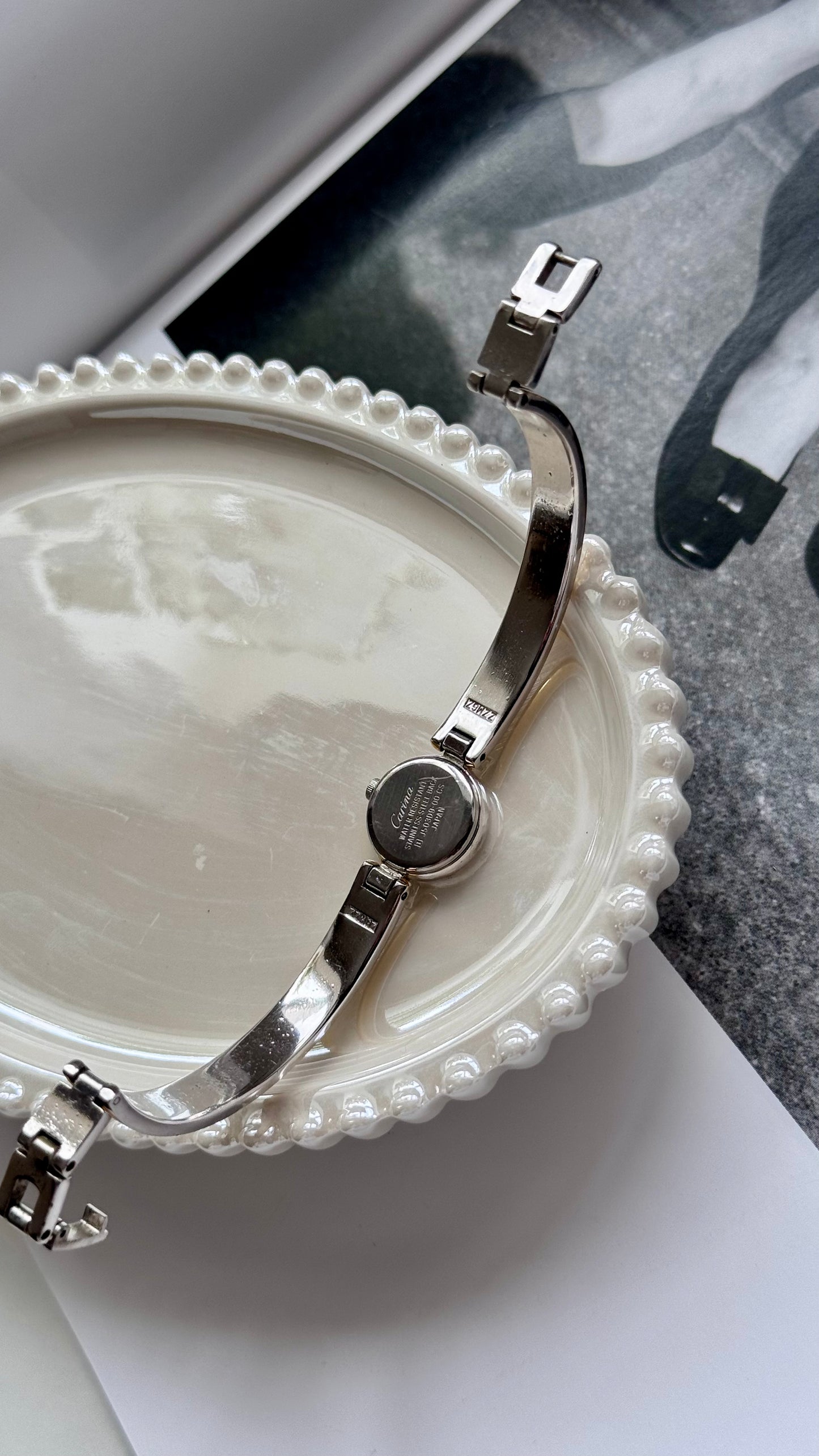 Carina vintage watch - white gold plated