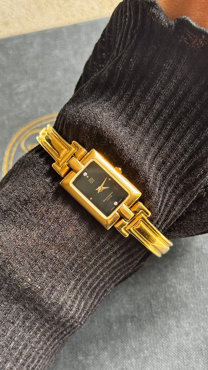 Vintage Givenchy Bangle Watch 1990s - Gold Plated