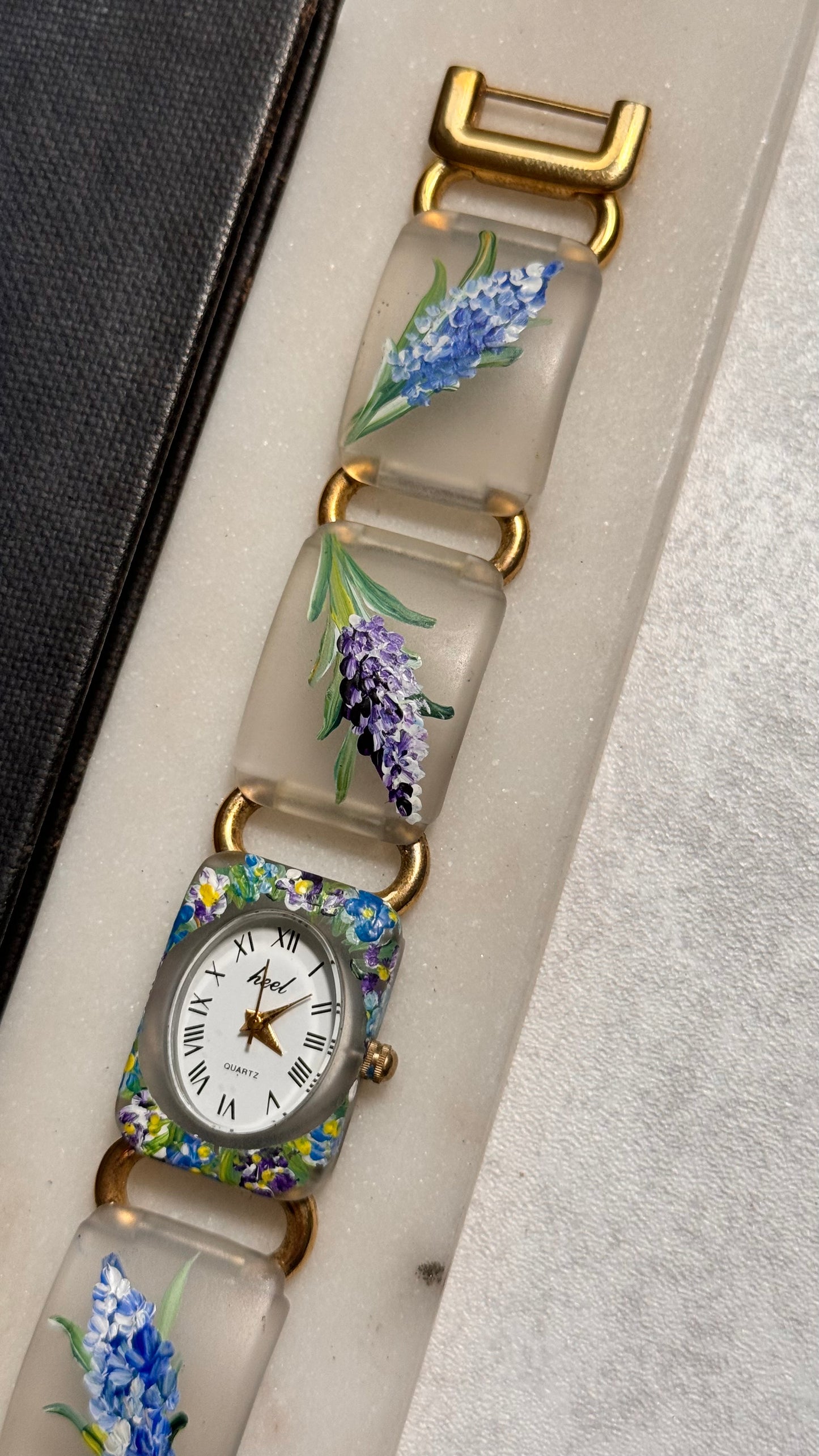 Art deco hand painted vintage watch