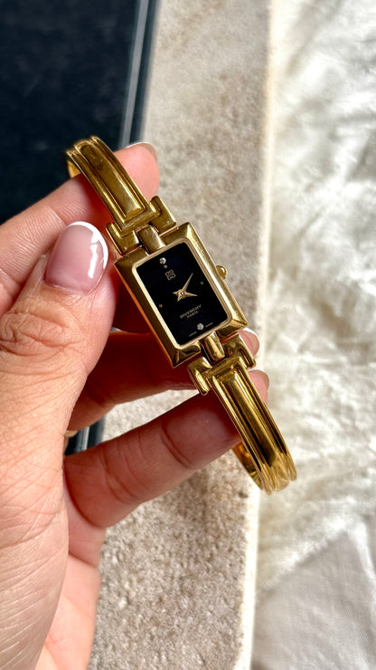 Vintage Givenchy Bangle Watch 1990s - Gold Plated