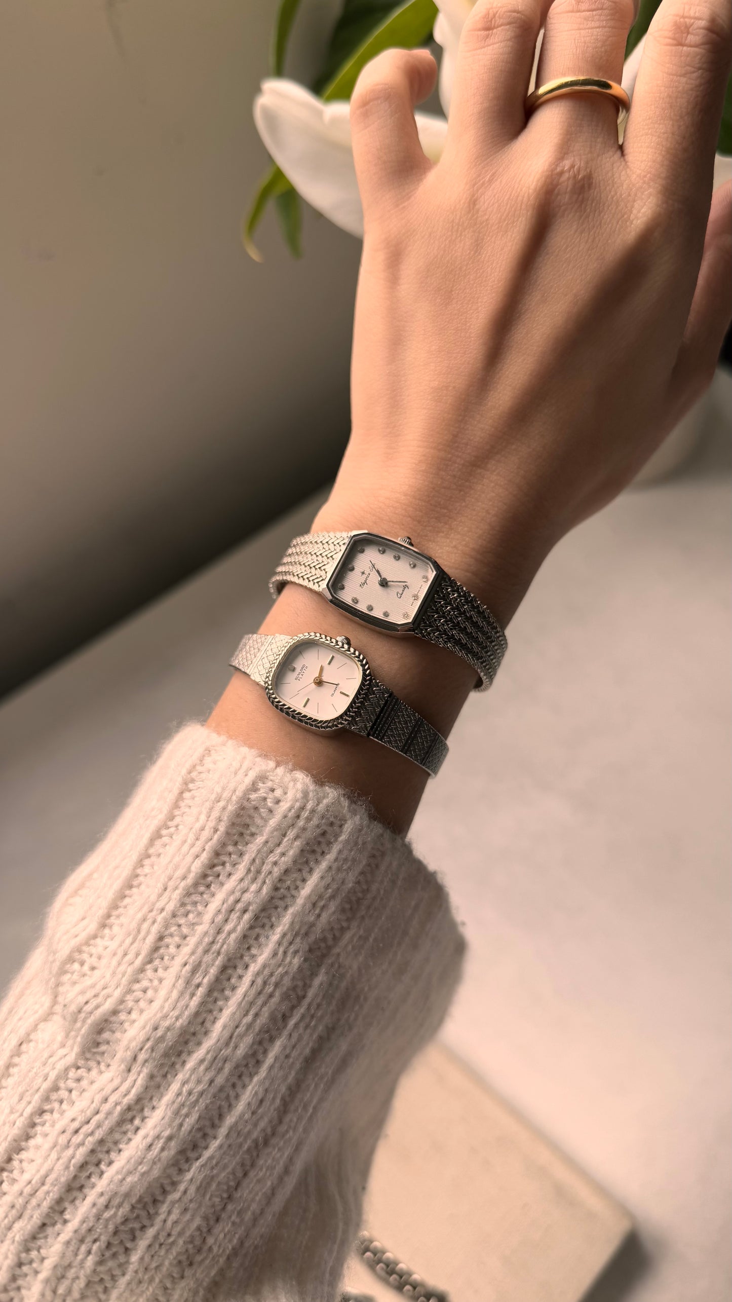 Silver tone vintage watches