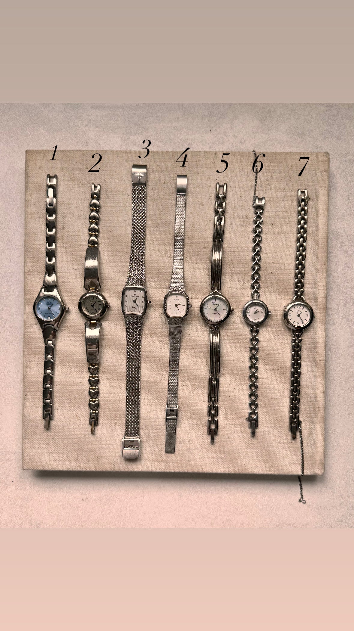 Silver tone vintage watches