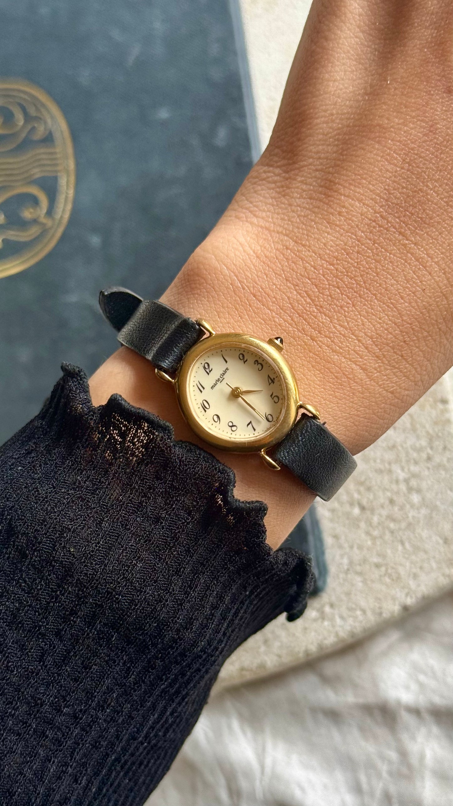 Marie Claire Vintage Watch 1990s - Bespoke Leather, Gold Plated