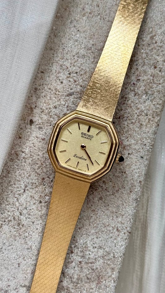 Seiko Exceline vintage watch - 18k gold plated